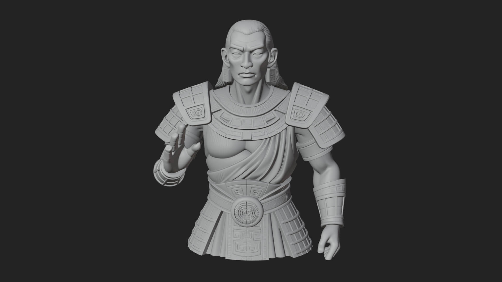 Purple Armor Elder Bust Design 11 3D Print Model 3D Model