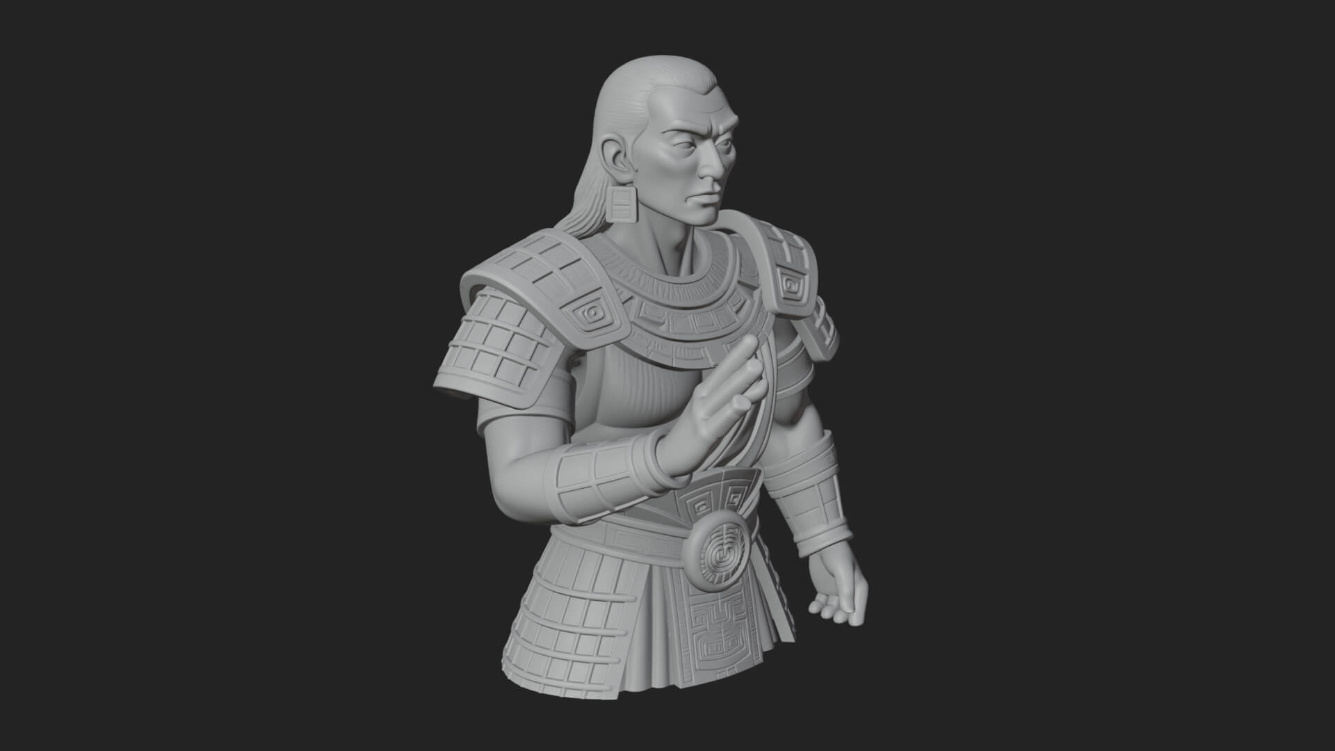 Purple Armor Elder Bust Design 11 3D Print Model 3D Model