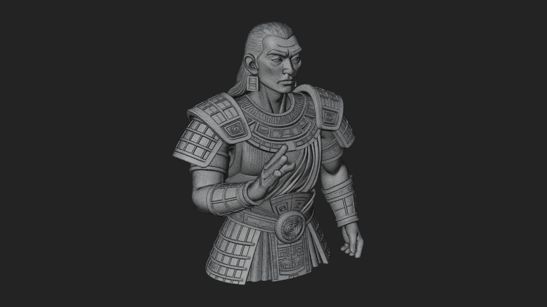 Purple Armor Elder Bust Design 11 3D Print Model 3D Model