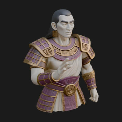 Purple Armor Elder Bust Design 11 3D Print Model