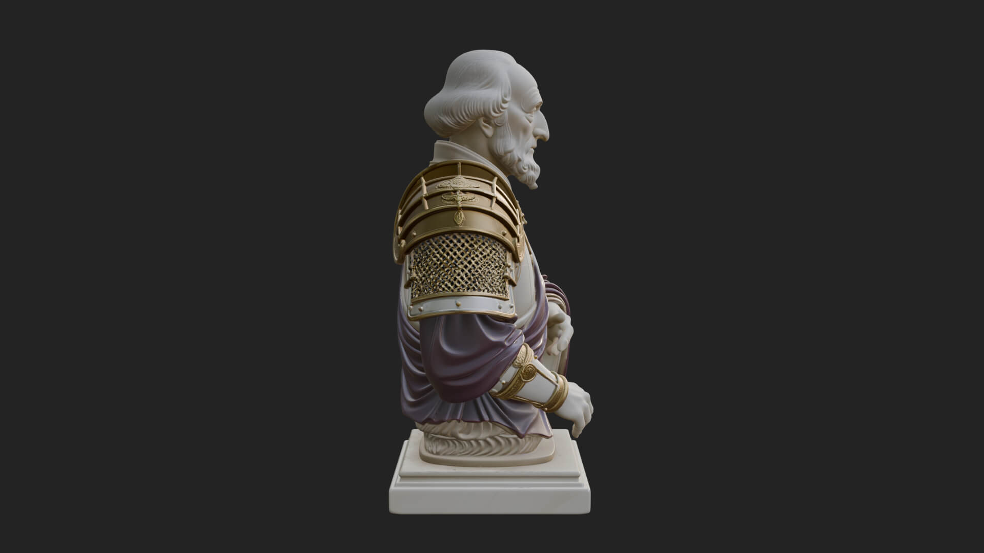 Purple Armor Elder Bust Design 12 3D Print Model 3D Model