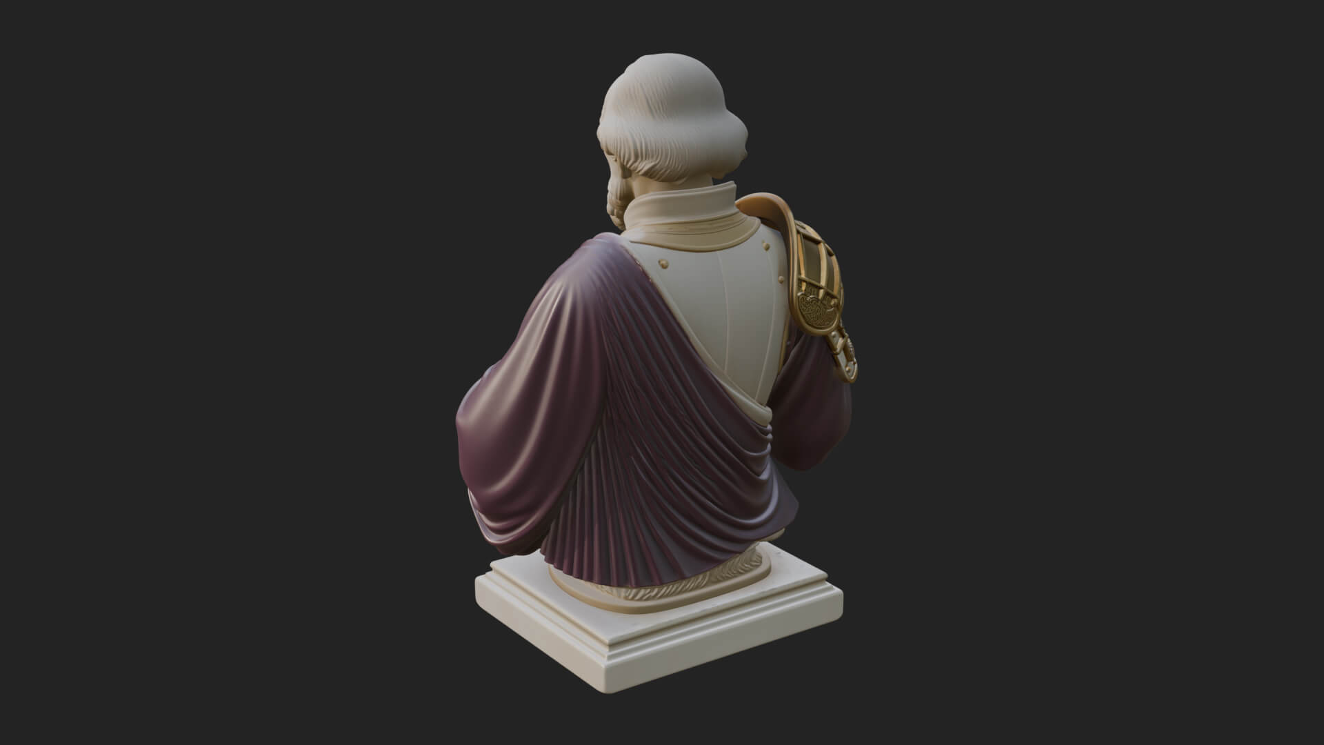 Purple Armor Elder Bust Design 12 3D Print Model 3D Model