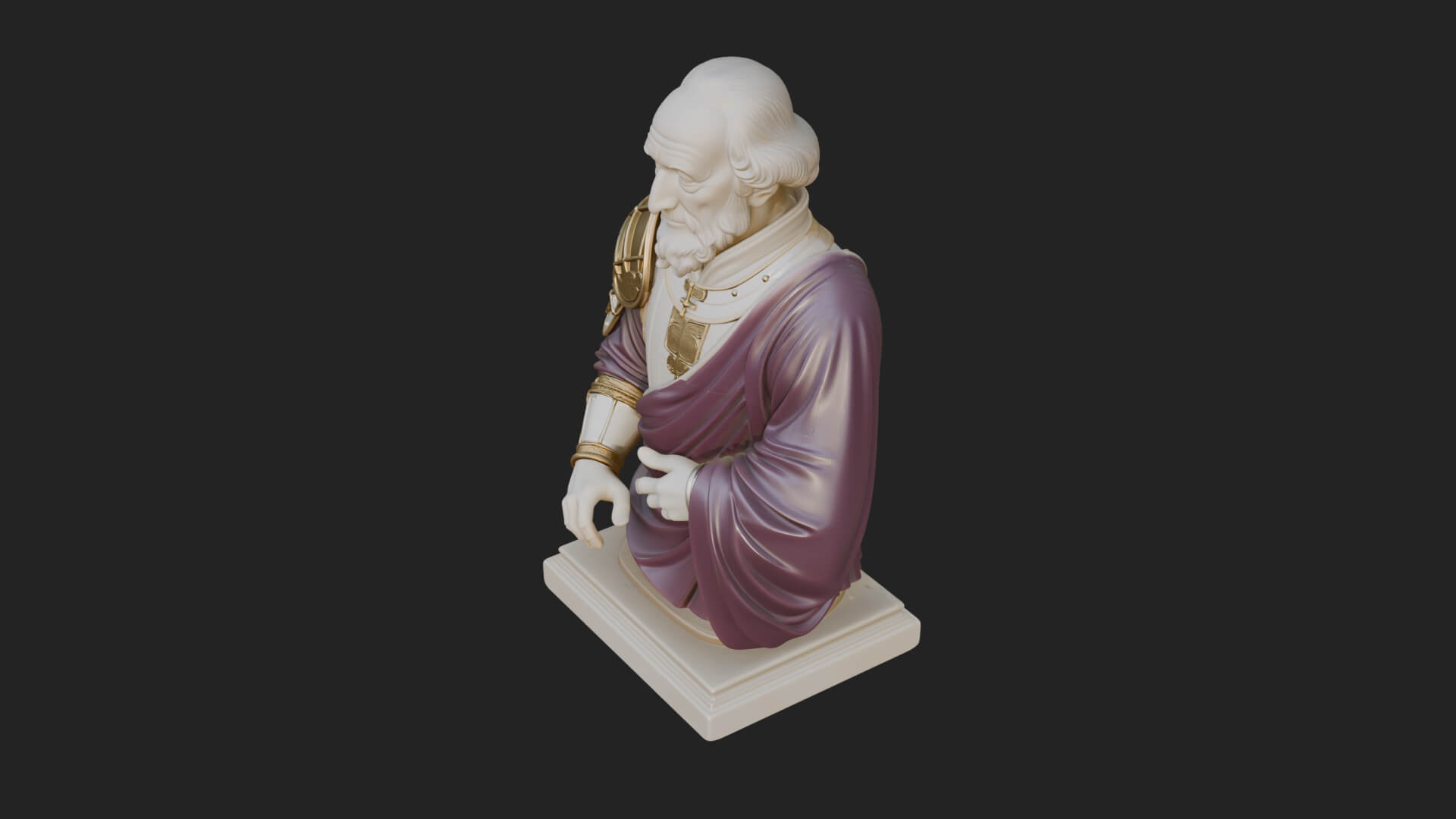 Purple Armor Elder Bust Design 12 3D Print Model 3D Model