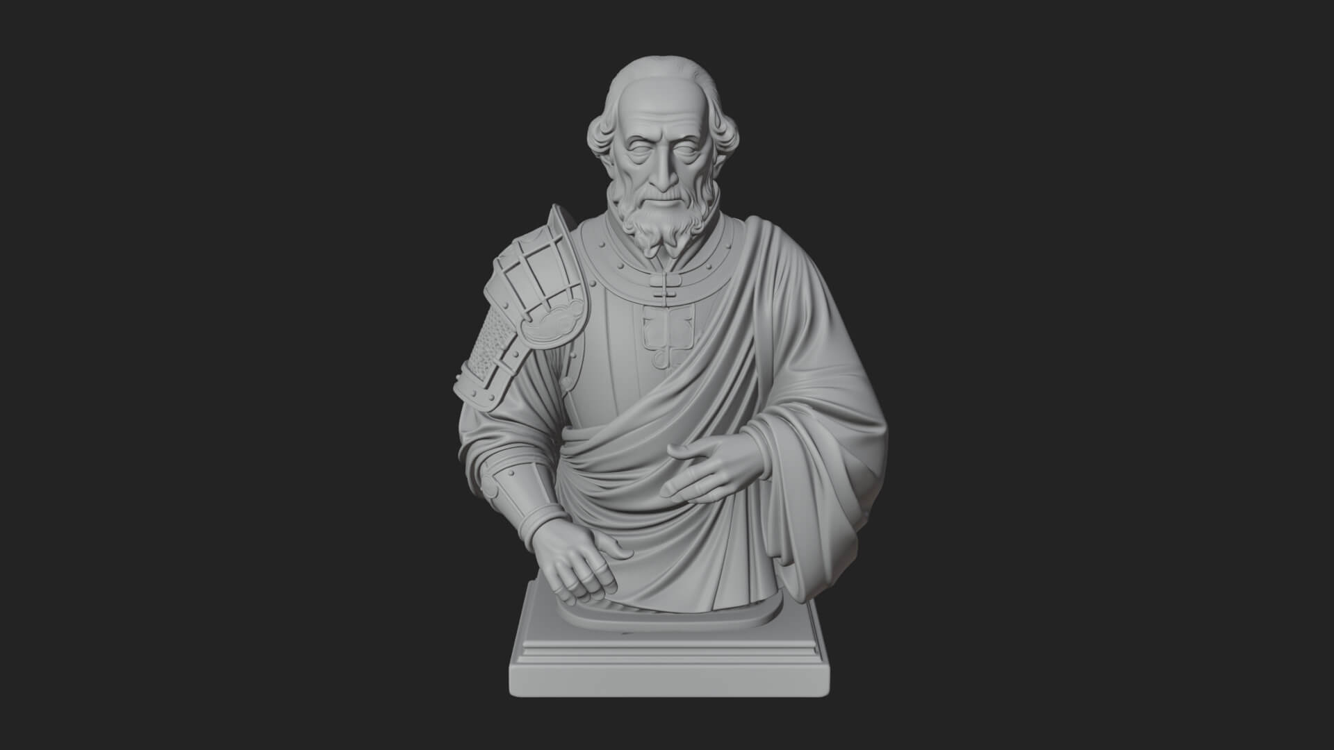 Purple Armor Elder Bust Design 12 3D Print Model 3D Model