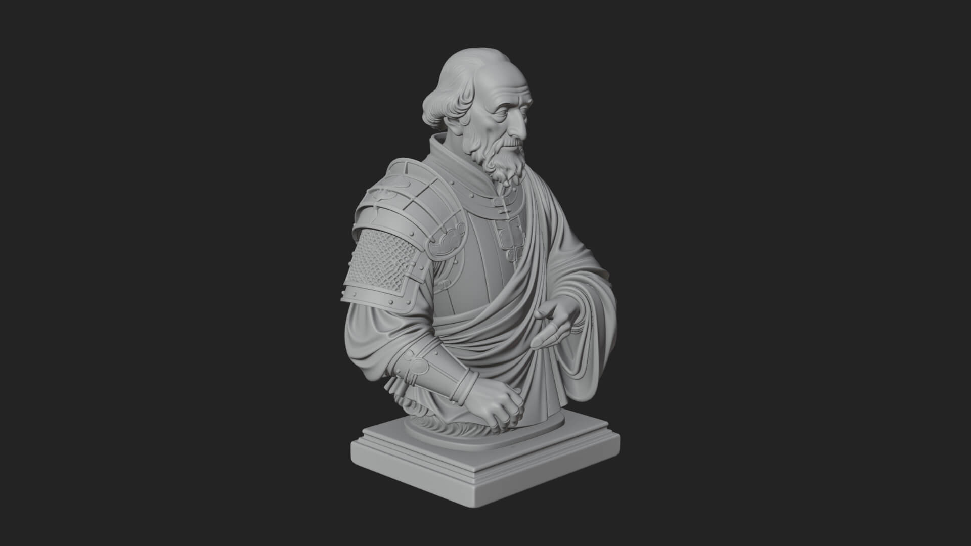 Purple Armor Elder Bust Design 12 3D Print Model 3D Model