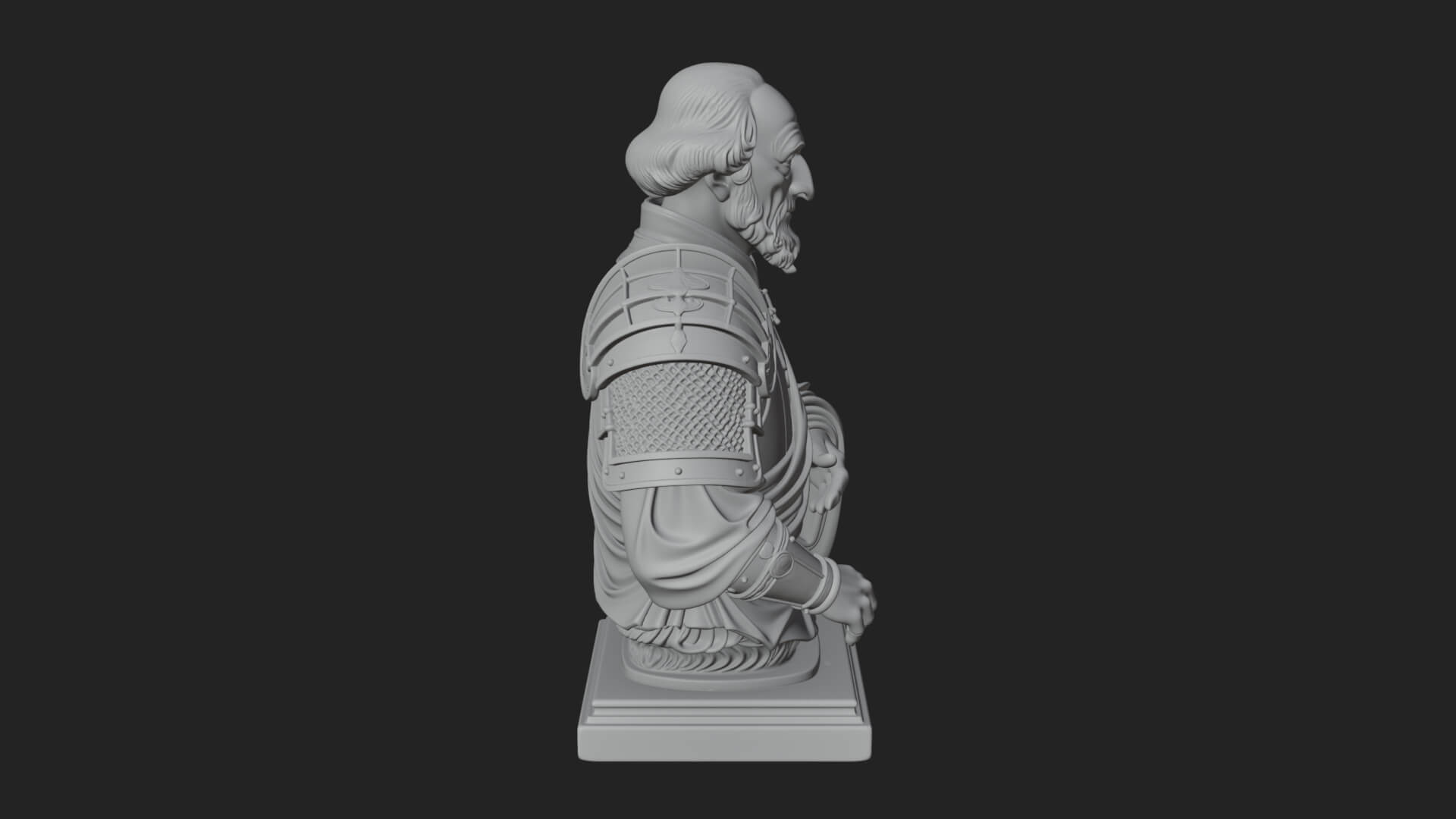 Purple Armor Elder Bust Design 12 3D Print Model 3D Model