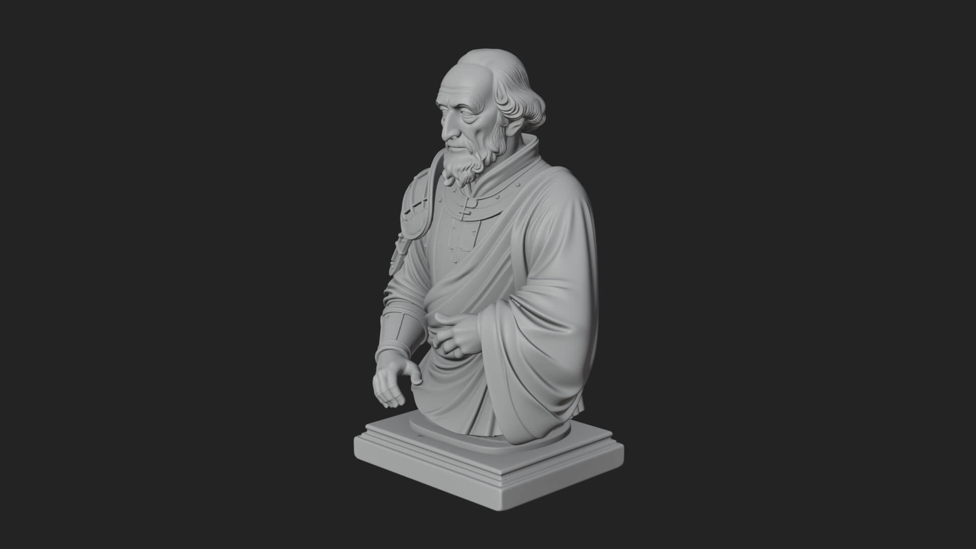 Purple Armor Elder Bust Design 12 3D Print Model 3D Model