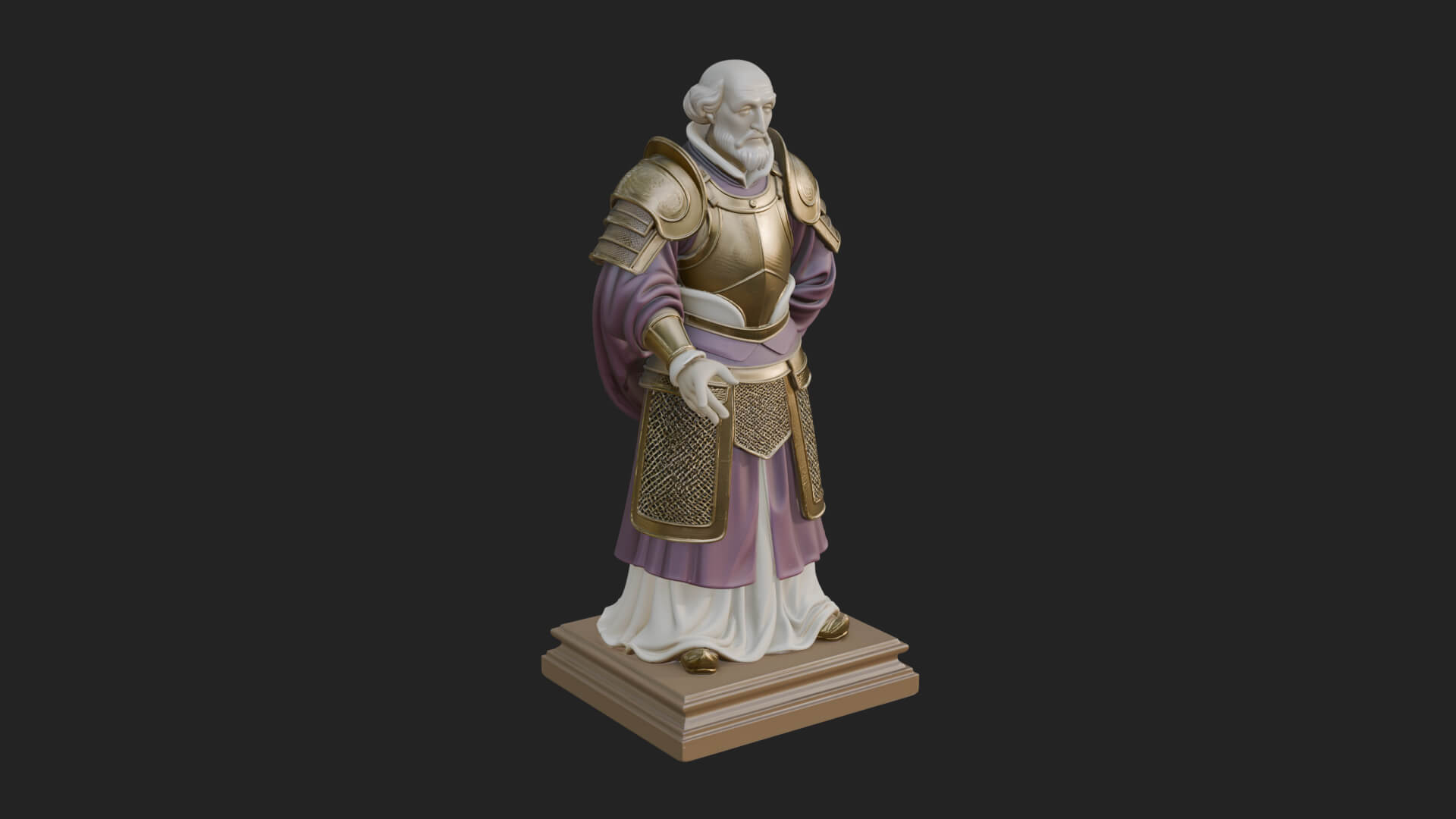 Purple Armor Elder Bust Design 13 3D Print Model 3D Model