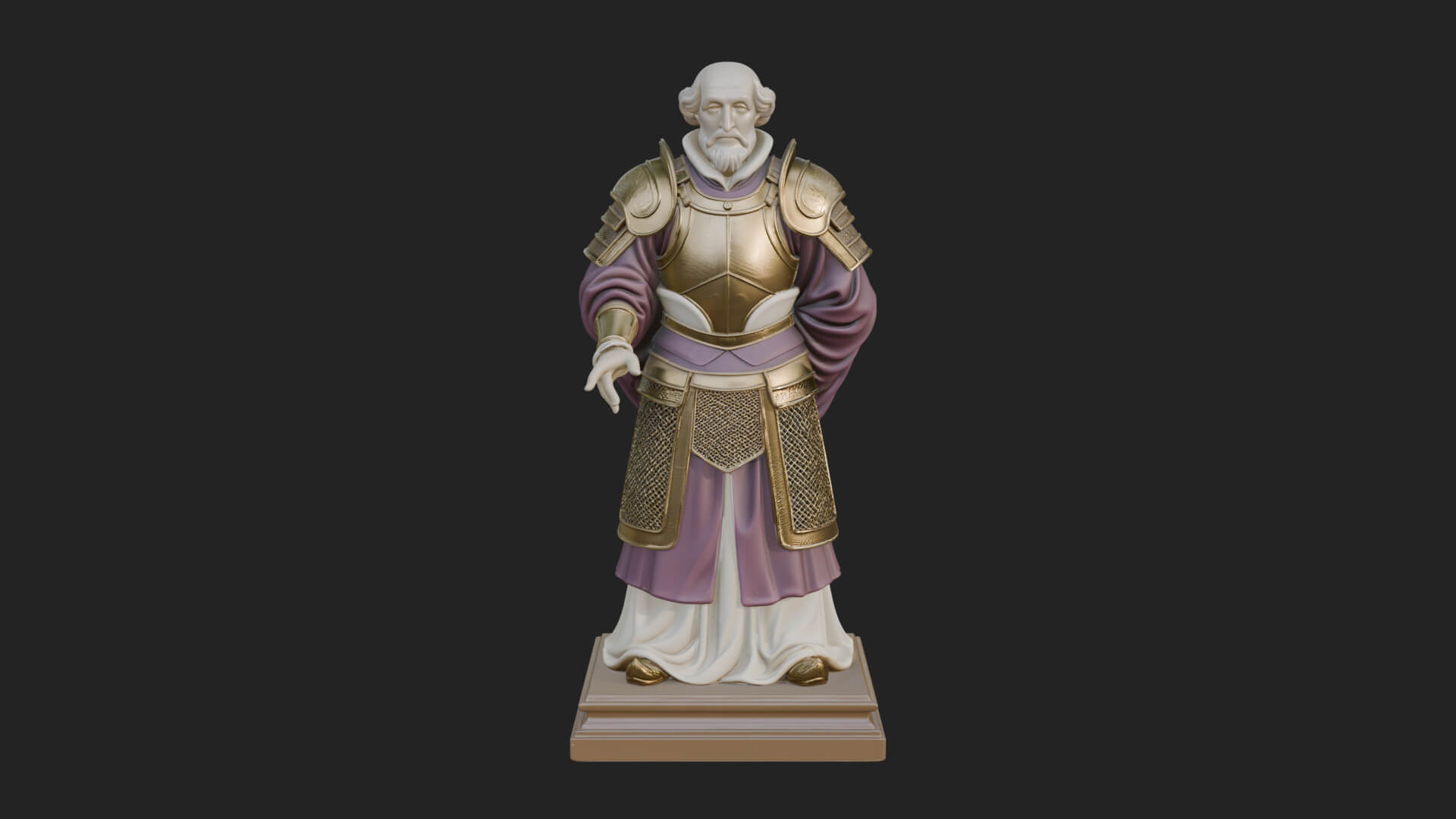 Purple Armor Elder Bust Design 13 3D Print Model 3D Model