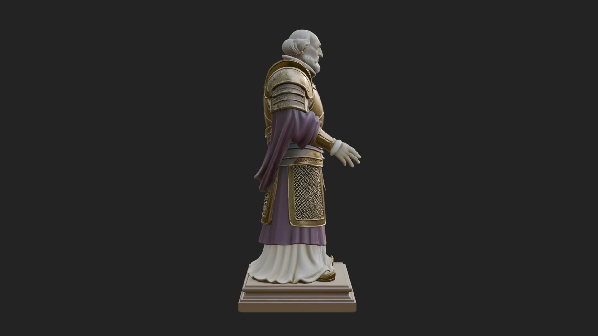 Purple Armor Elder Bust Design 13 3D Print Model 3D Model
