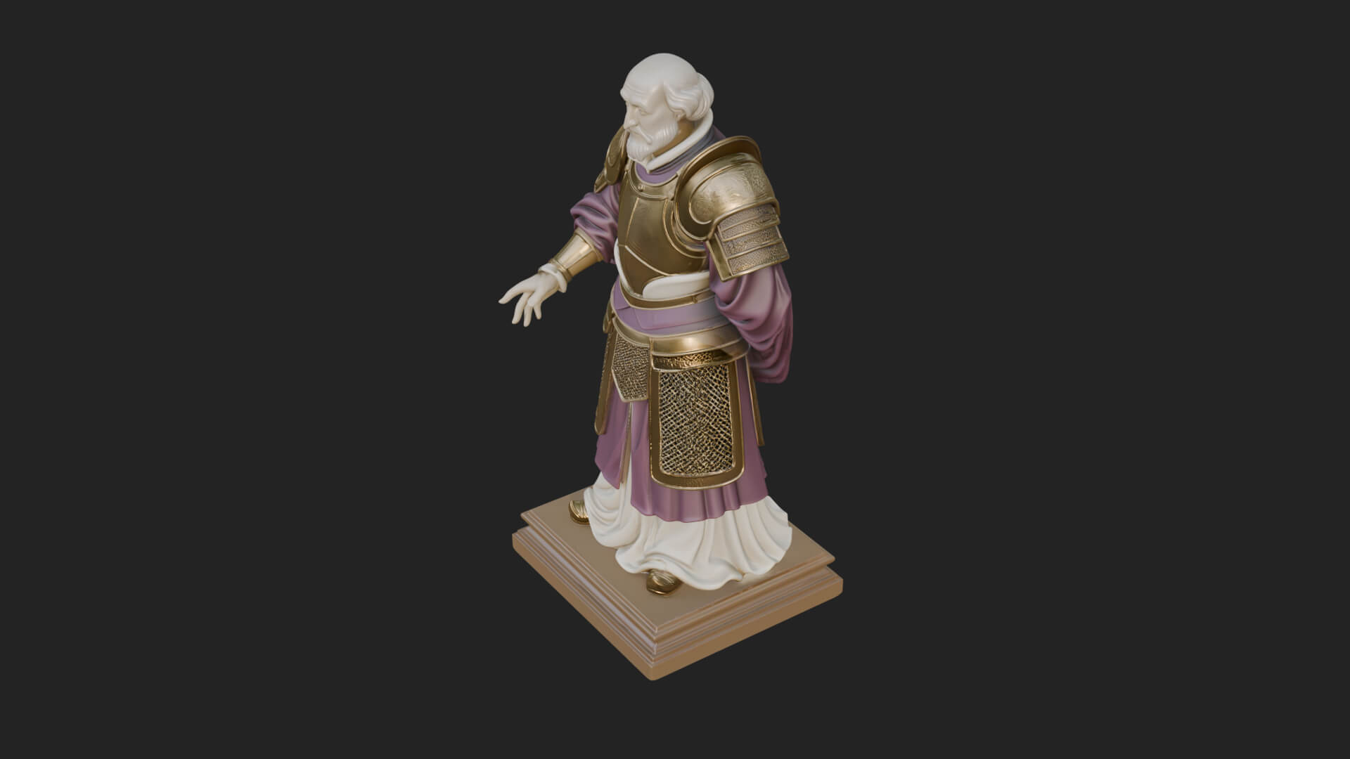 Purple Armor Elder Bust Design 13 3D Print Model 3D Model