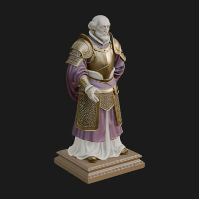 Purple Armor Elder Bust Design 13 3D Print Model
