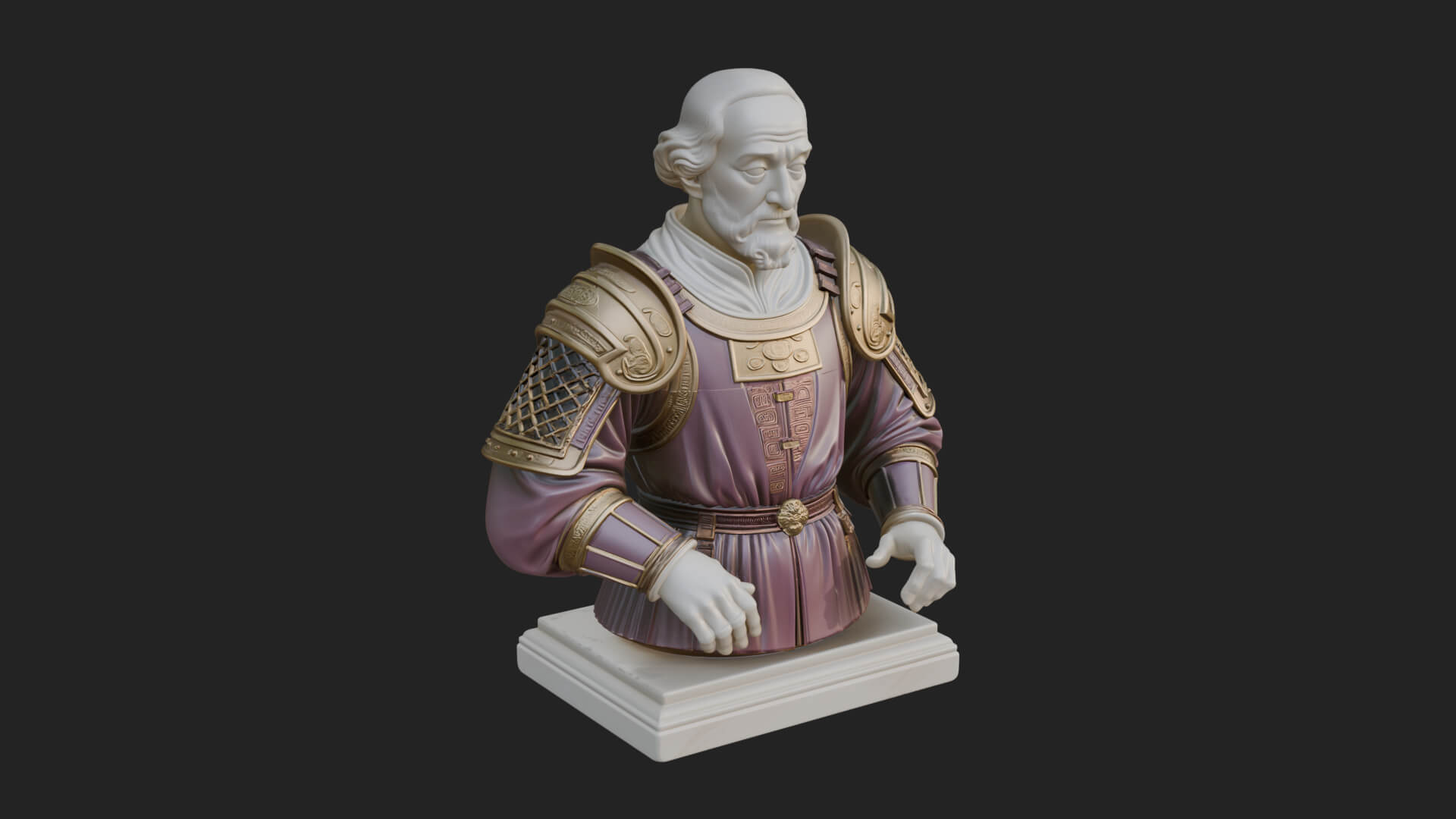 Purple Armor Elder Bust Design 14 3D Print Model 3D Model