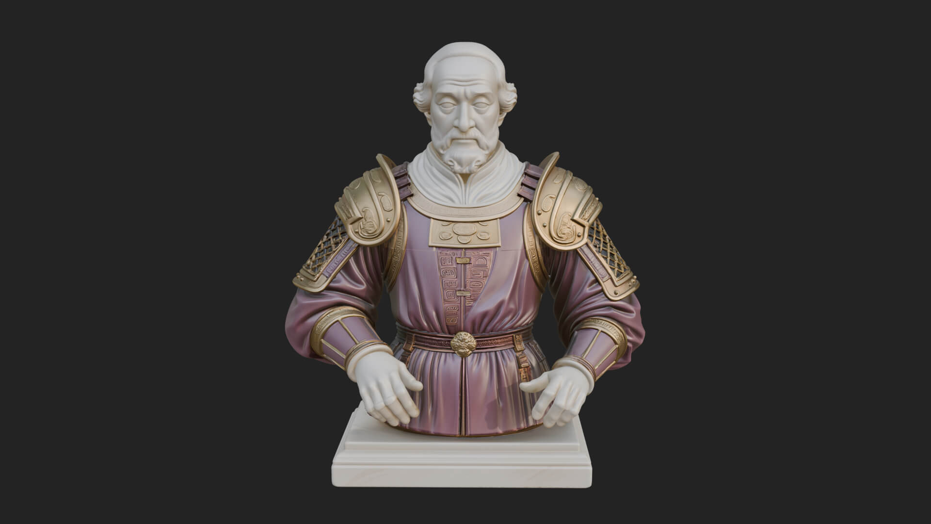 Purple Armor Elder Bust Design 14 3D Print Model 3D Model