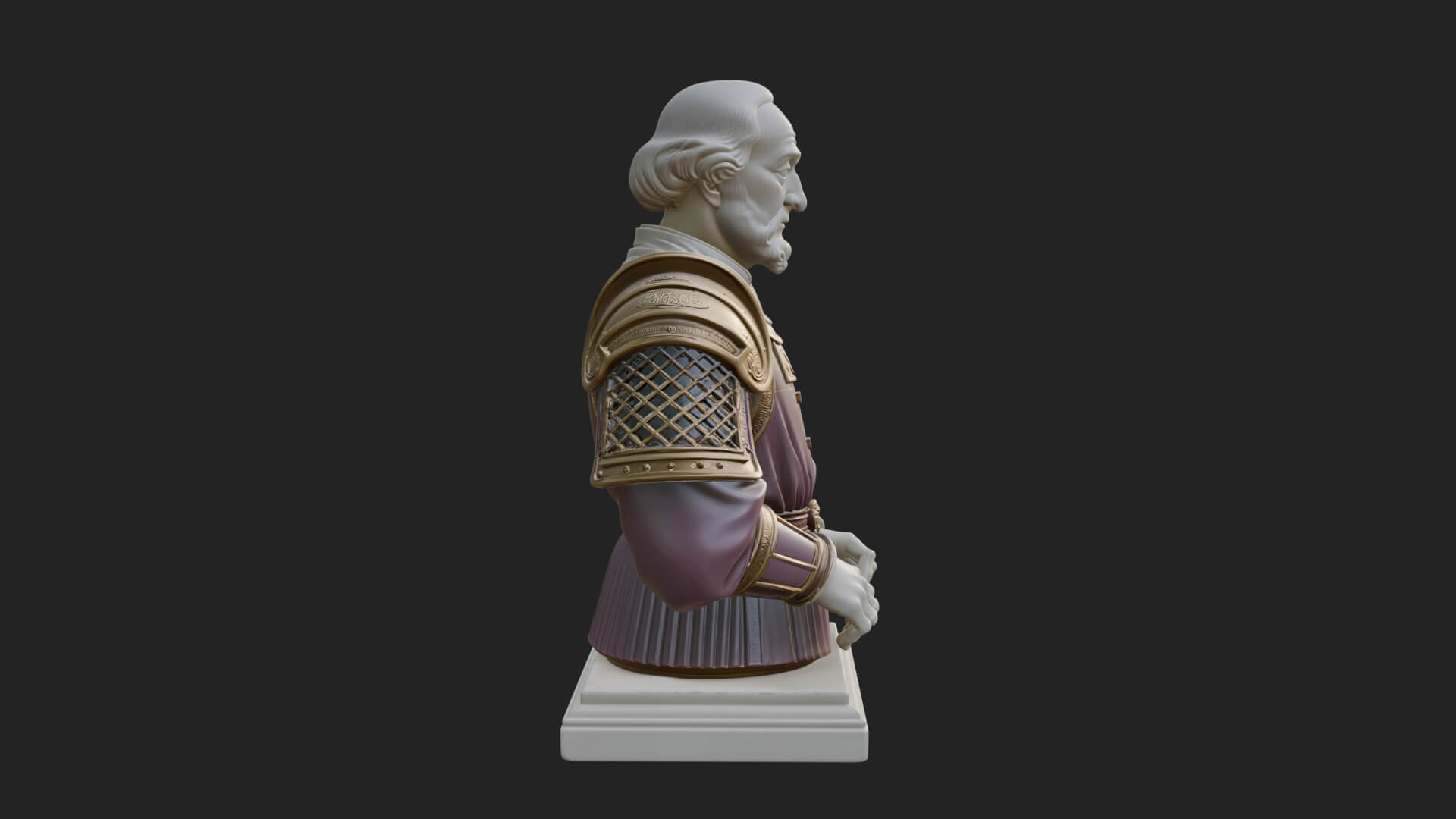 Purple Armor Elder Bust Design 14 3D Print Model 3D Model
