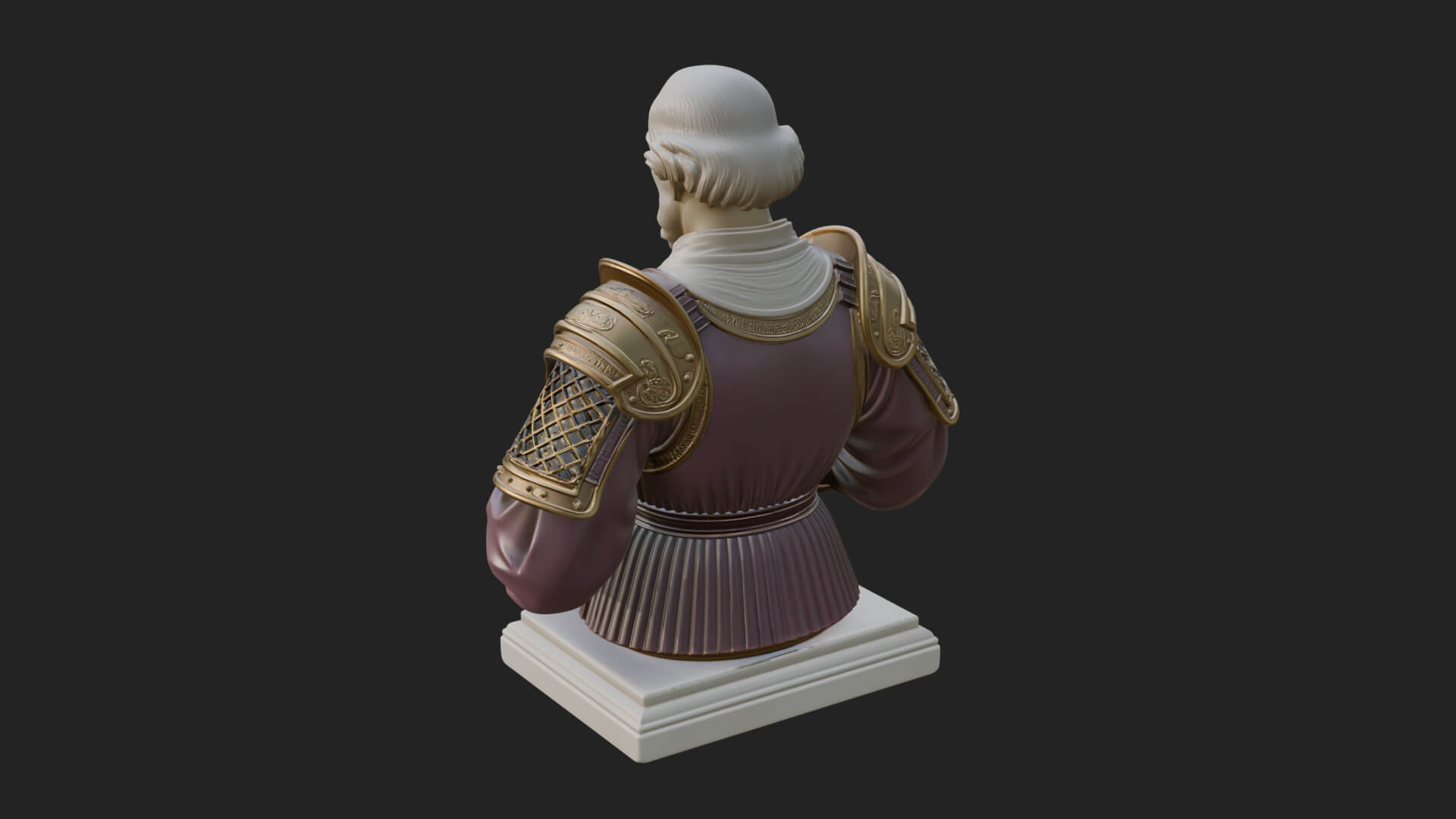 Purple Armor Elder Bust Design 14 3D Print Model 3D Model