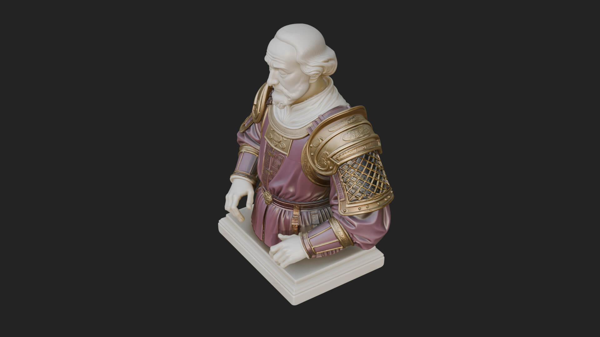 Purple Armor Elder Bust Design 14 3D Print Model 3D Model