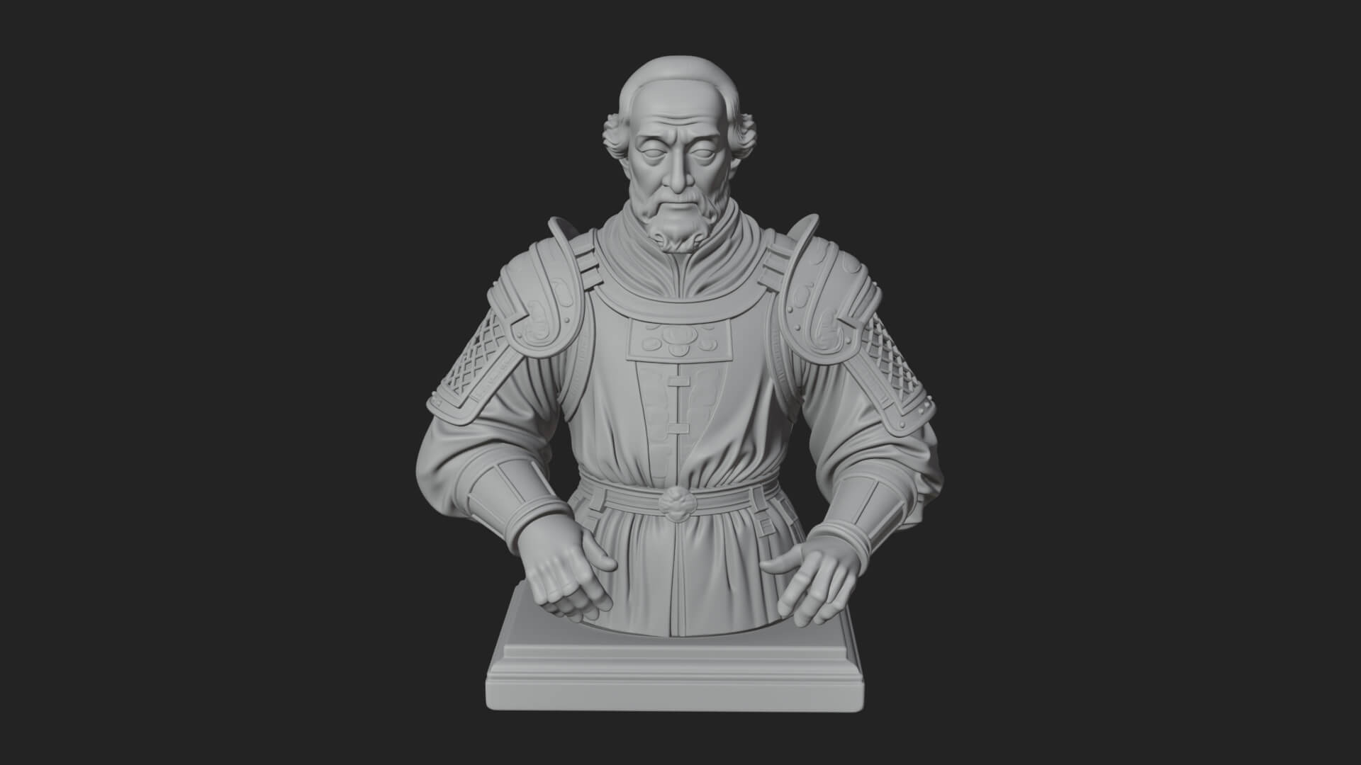 Purple Armor Elder Bust Design 14 3D Print Model 3D Model