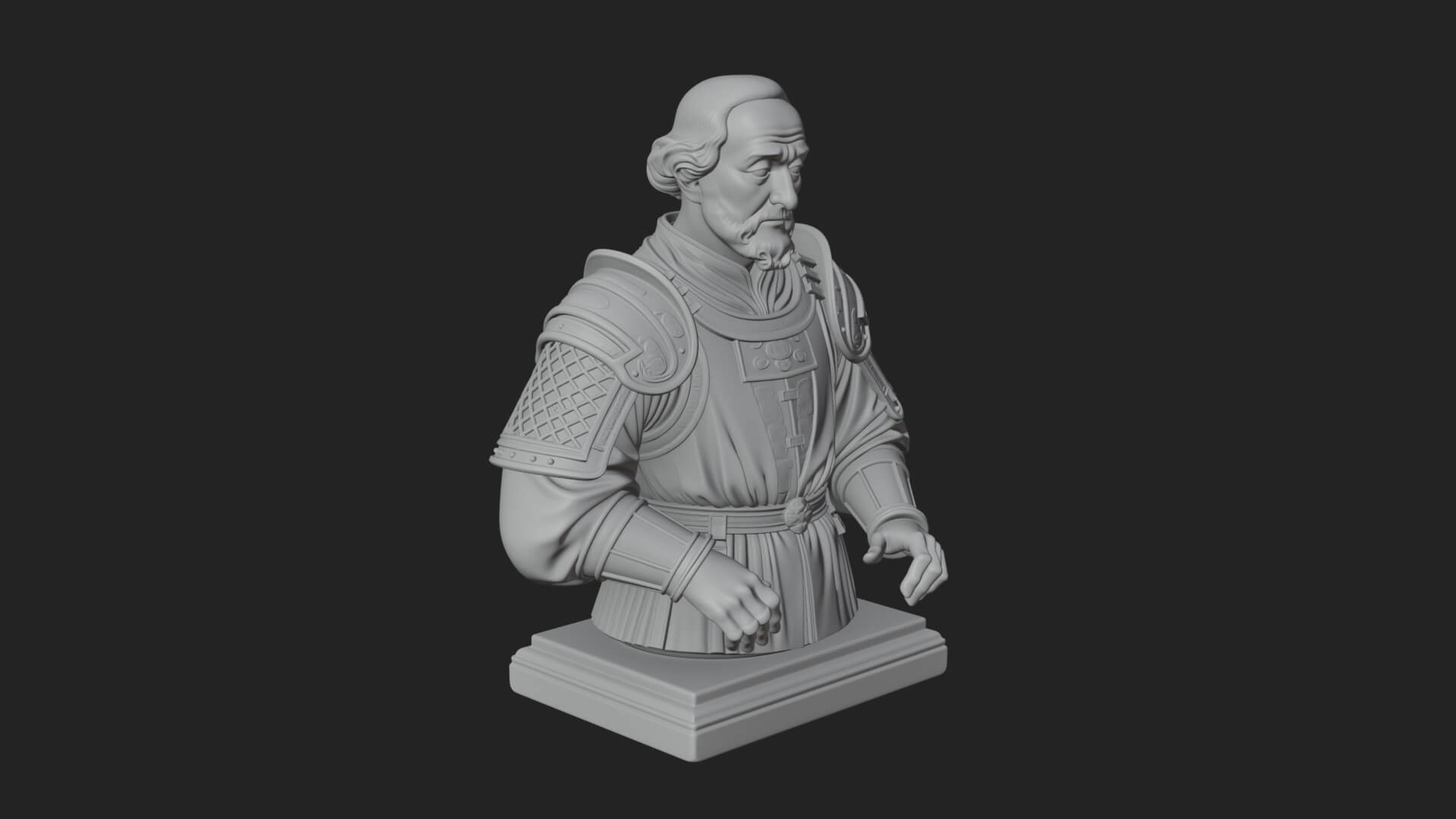 Purple Armor Elder Bust Design 14 3D Print Model 3D Model