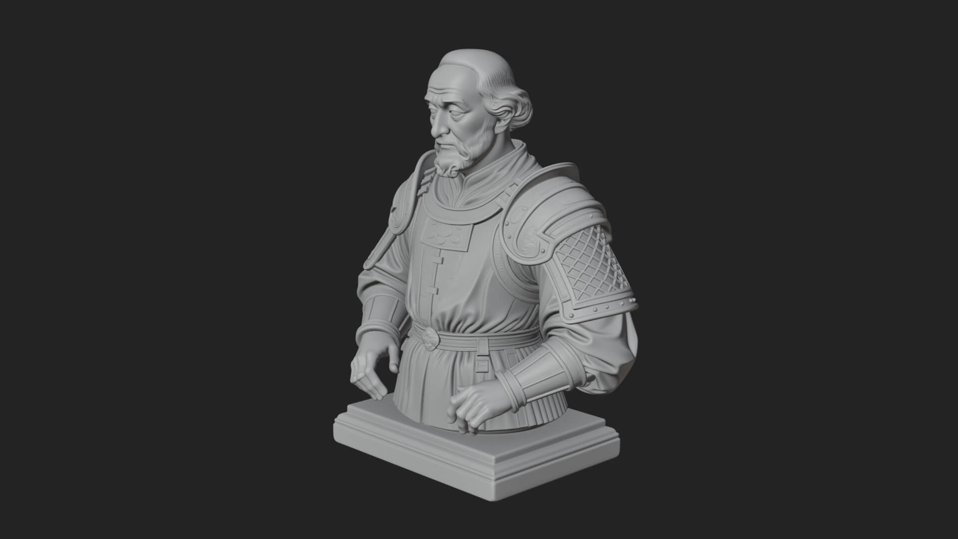 Purple Armor Elder Bust Design 14 3D Print Model 3D Model