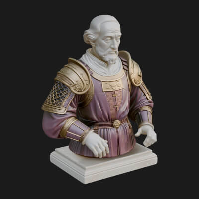 Purple Armor Elder Bust Design 14 3D Print Model