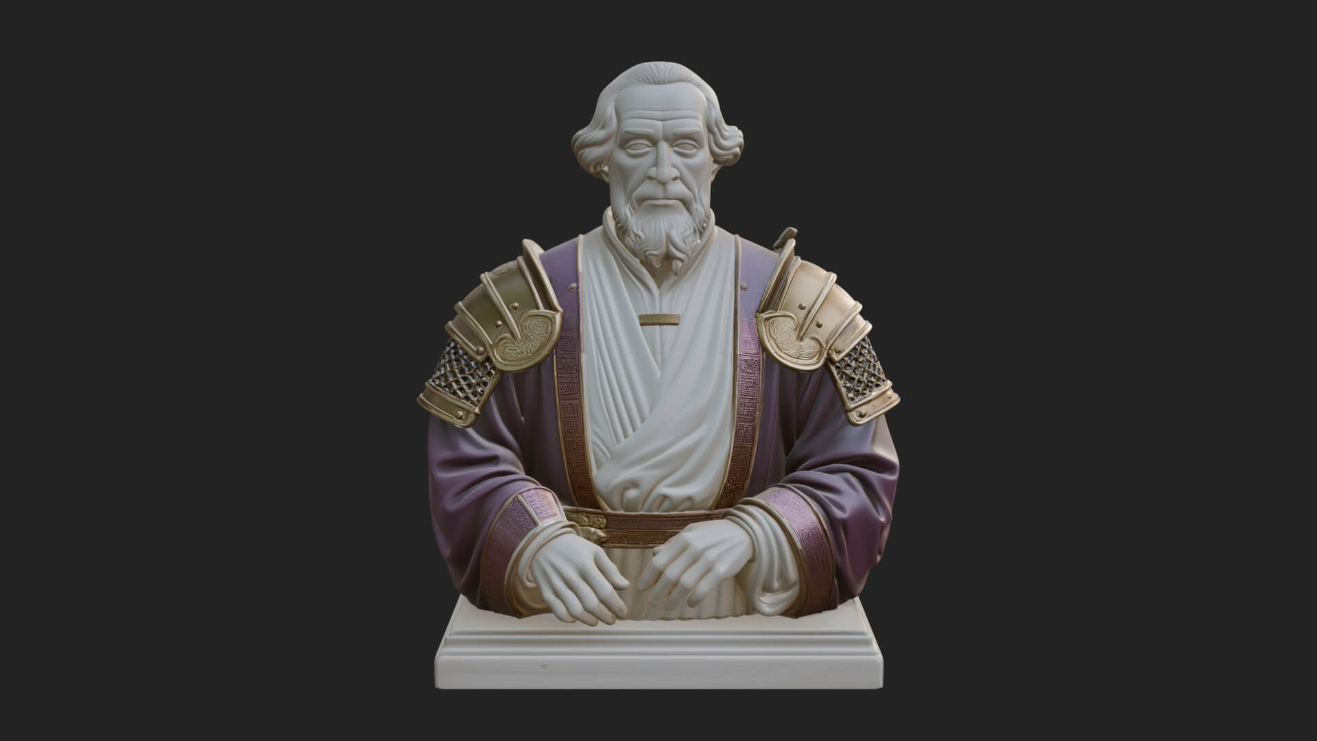 Purple Armor Elder Bust Design 15 3D Print Model 3D Model