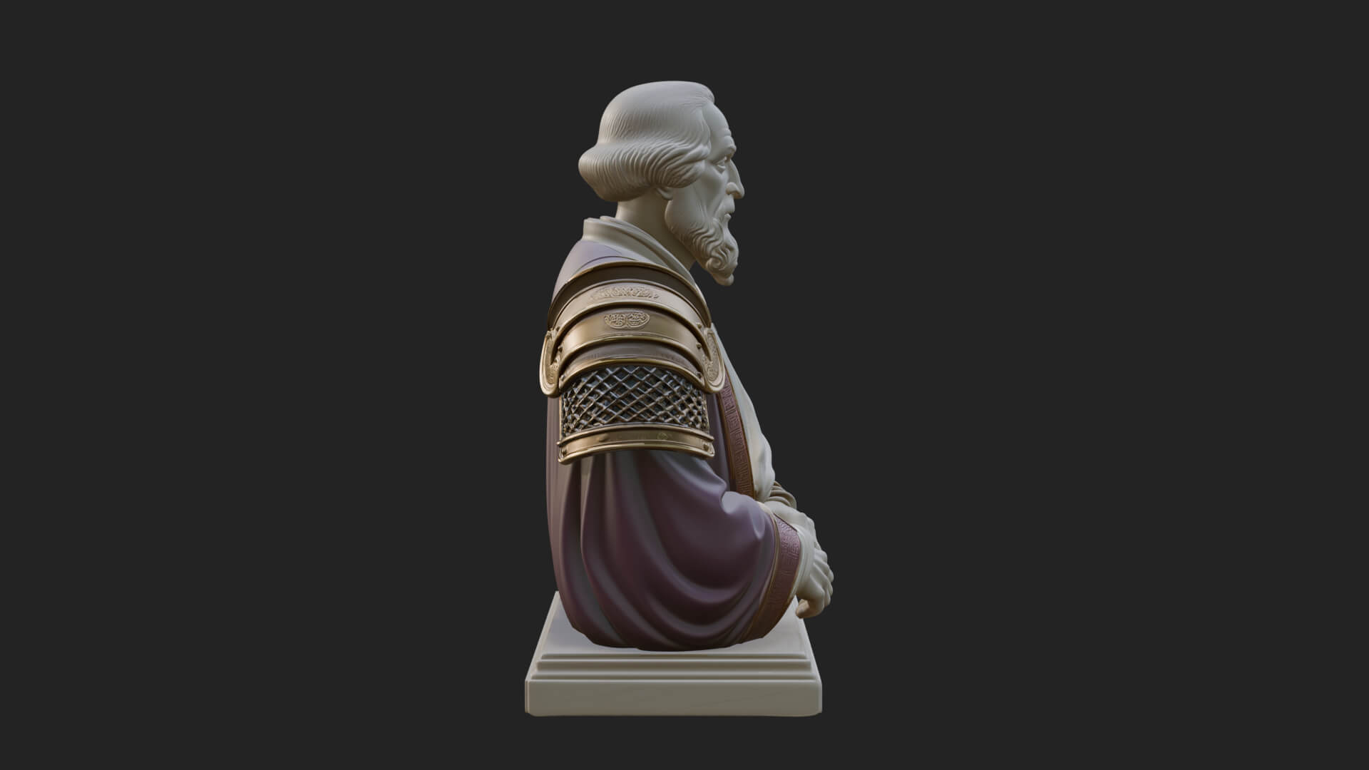 Purple Armor Elder Bust Design 15 3D Print Model 3D Model