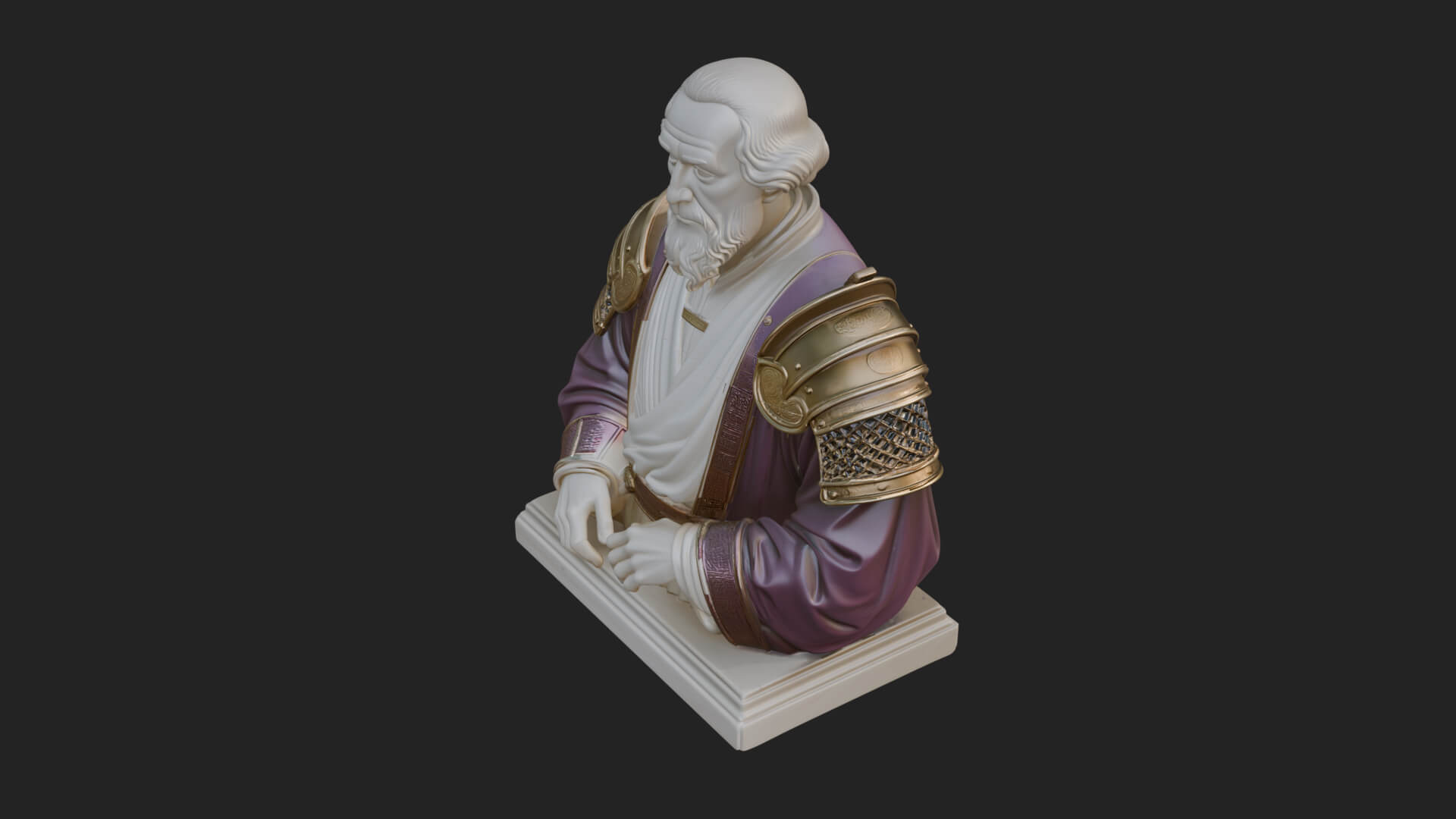Purple Armor Elder Bust Design 15 3D Print Model 3D Model