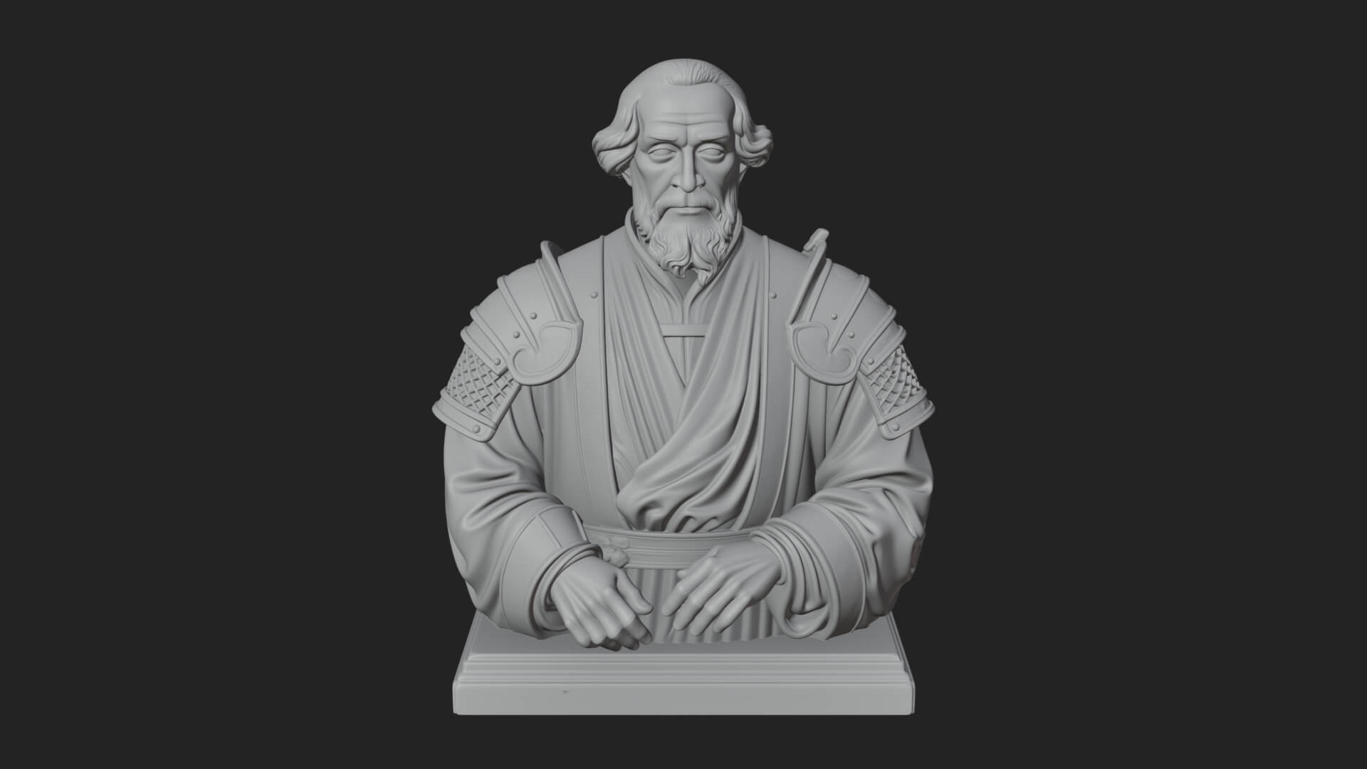 Purple Armor Elder Bust Design 15 3D Print Model 3D Model