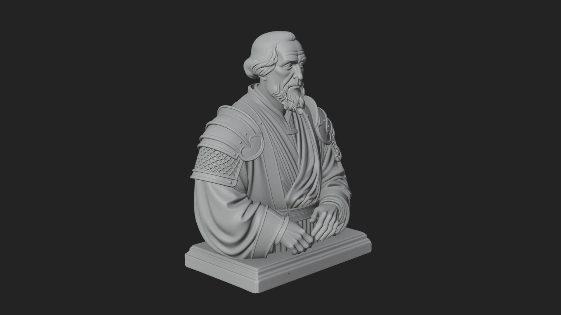 Purple Armor Elder Bust Design 15 3D Print Model 3D Model