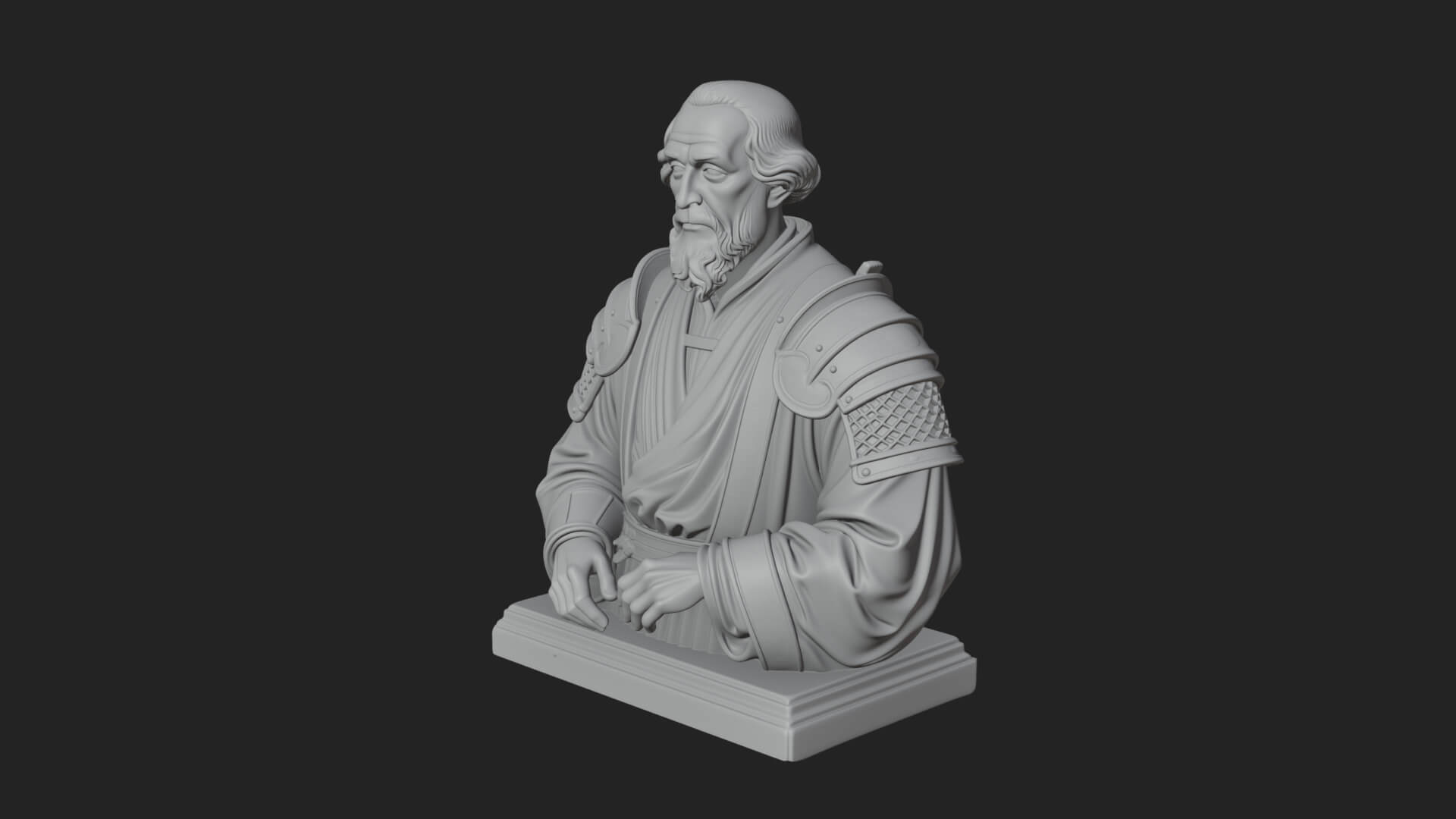 Purple Armor Elder Bust Design 15 3D Print Model 3D Model