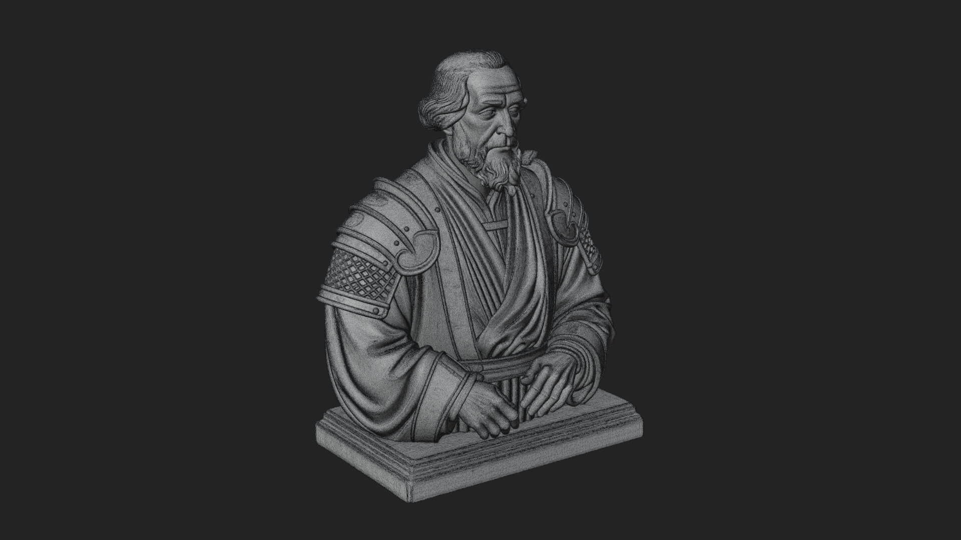 Purple Armor Elder Bust Design 15 3D Print Model 3D Model