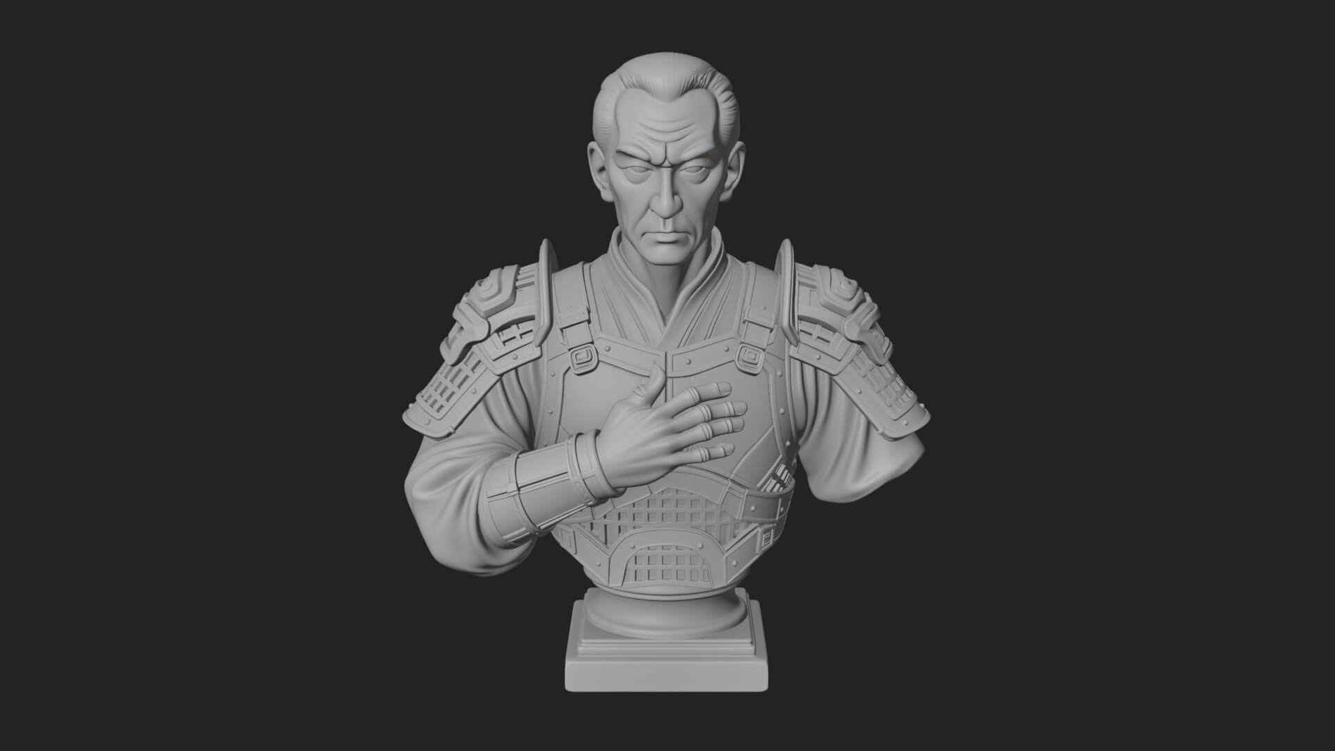 Purple Armor Elder Bust Design 2 3D Print Model 3D Model