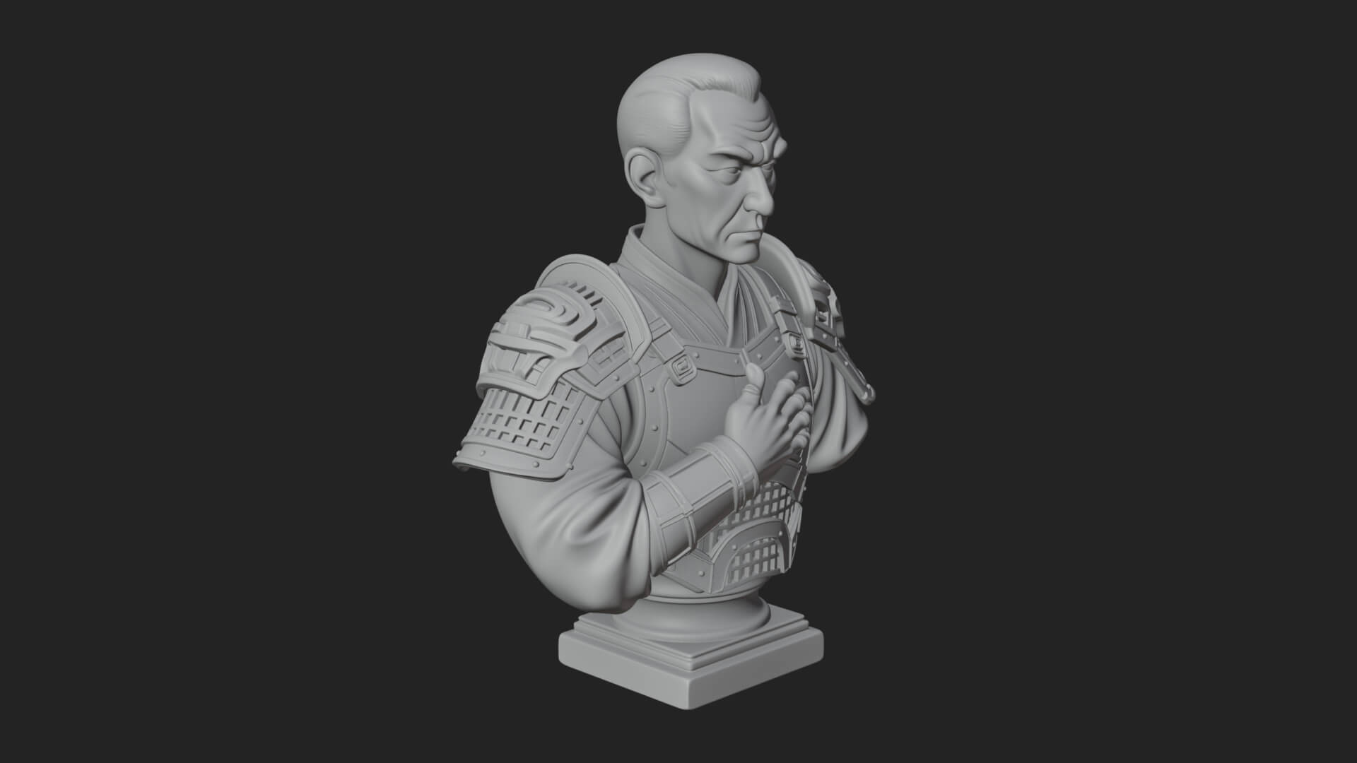 Purple Armor Elder Bust Design 2 3D Print Model 3D Model