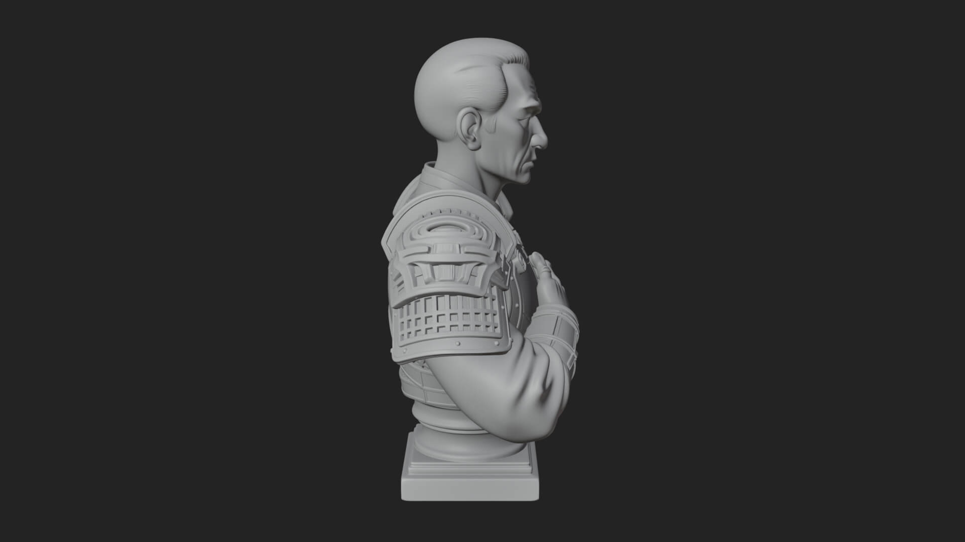 Purple Armor Elder Bust Design 2 3D Print Model 3D Model