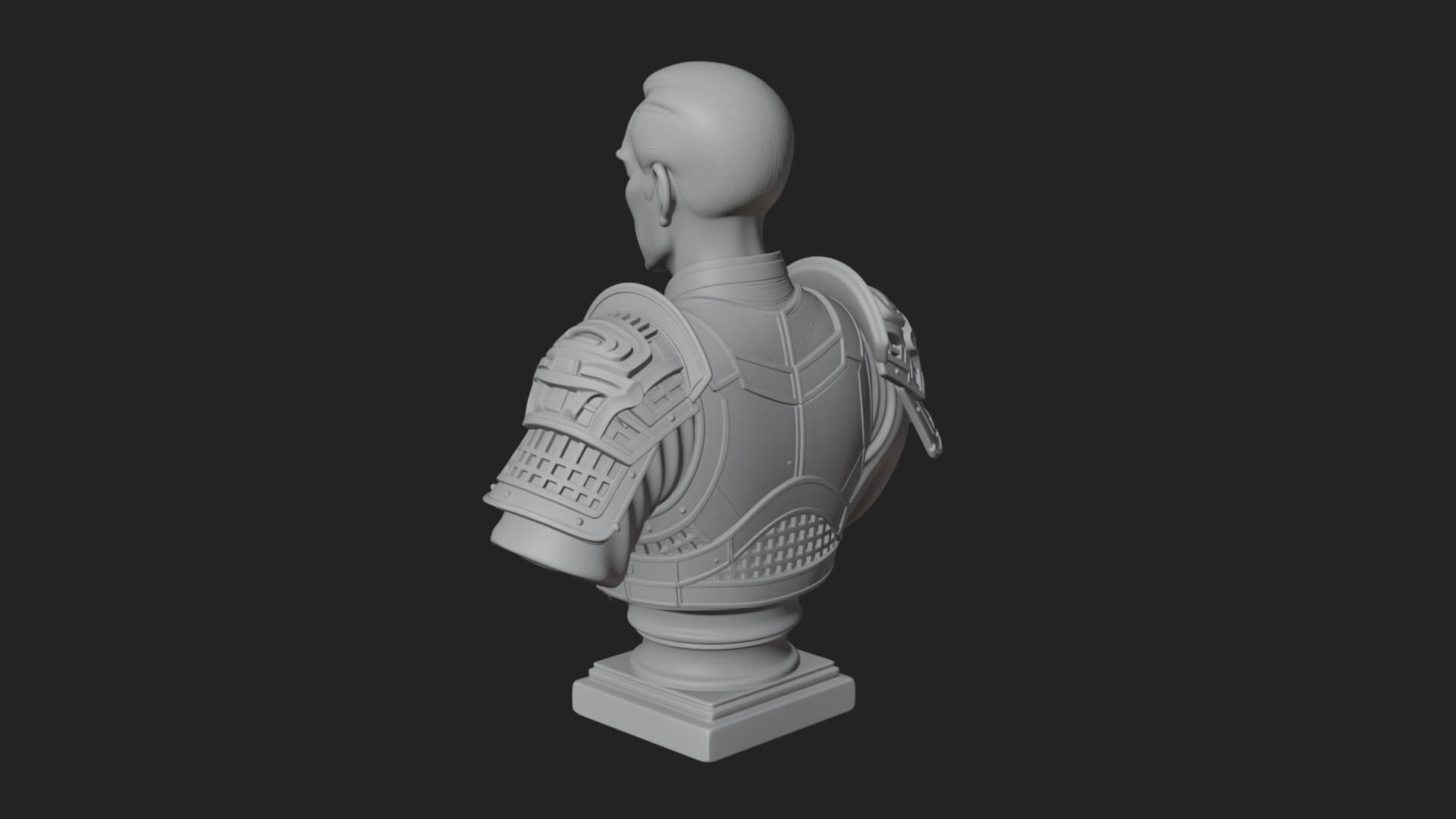Purple Armor Elder Bust Design 2 3D Print Model 3D Model