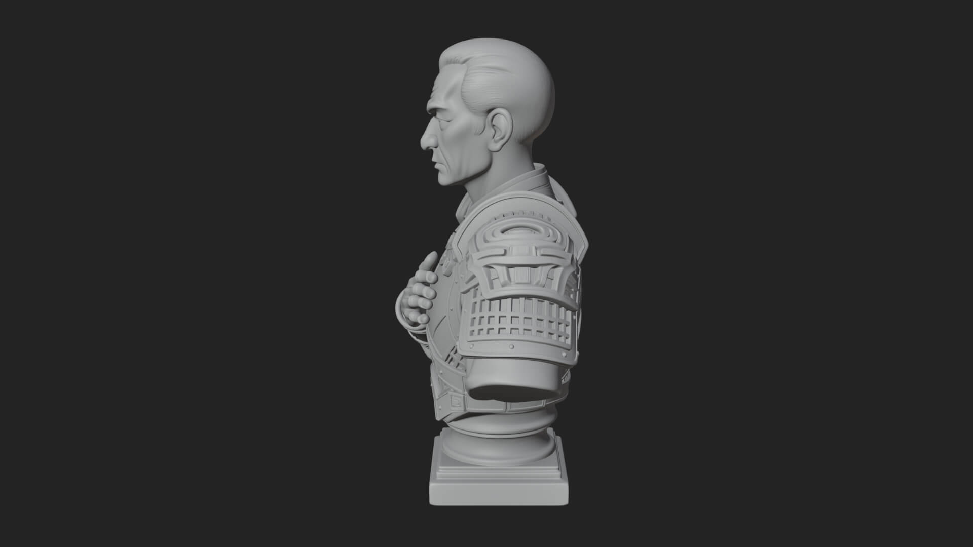 Purple Armor Elder Bust Design 2 3D Print Model 3D Model