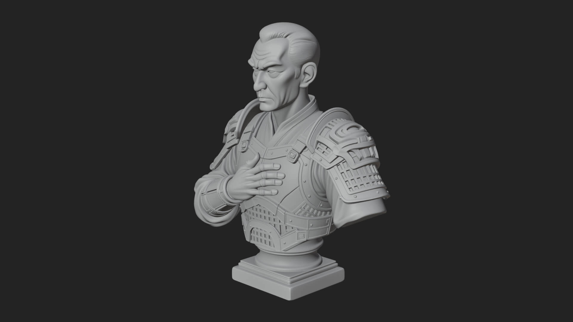 Purple Armor Elder Bust Design 2 3D Print Model 3D Model