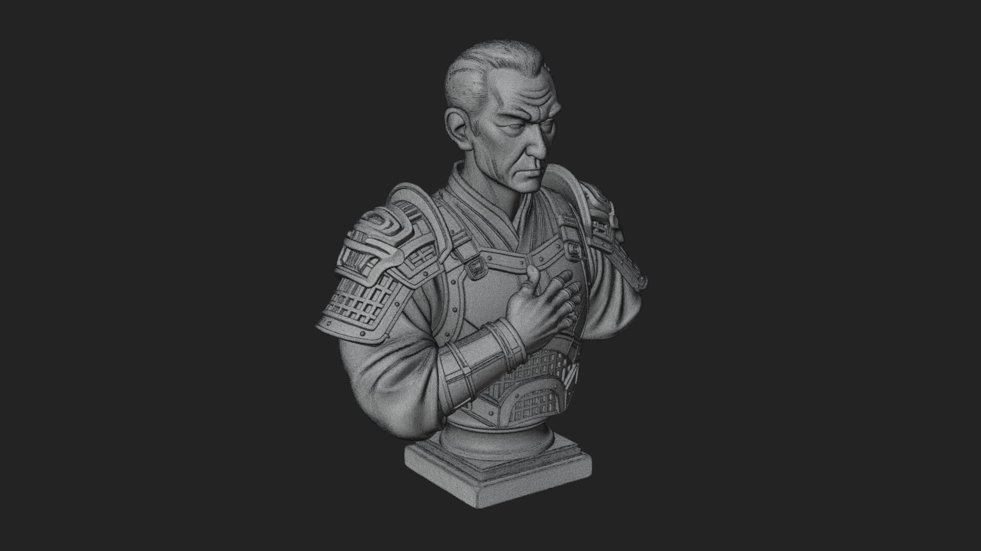 Purple Armor Elder Bust Design 2 3D Print Model 3D Model