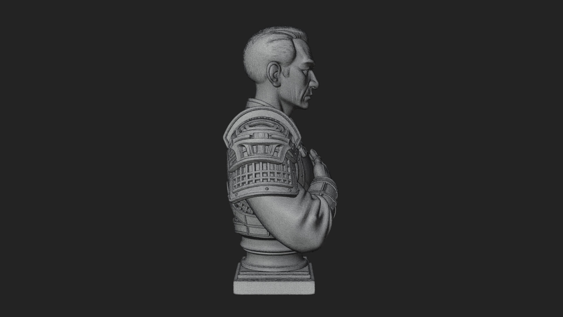 Purple Armor Elder Bust Design 2 3D Print Model 3D Model