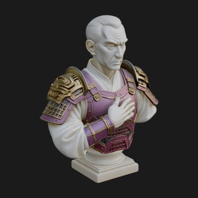 Purple Armor Elder Bust Design 2 3D Print Model