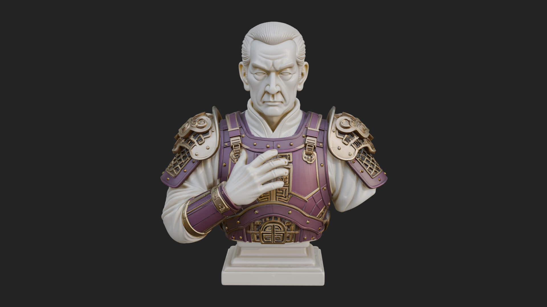 Purple Armor Elder Bust Design 3 3D Print Model 3D Model
