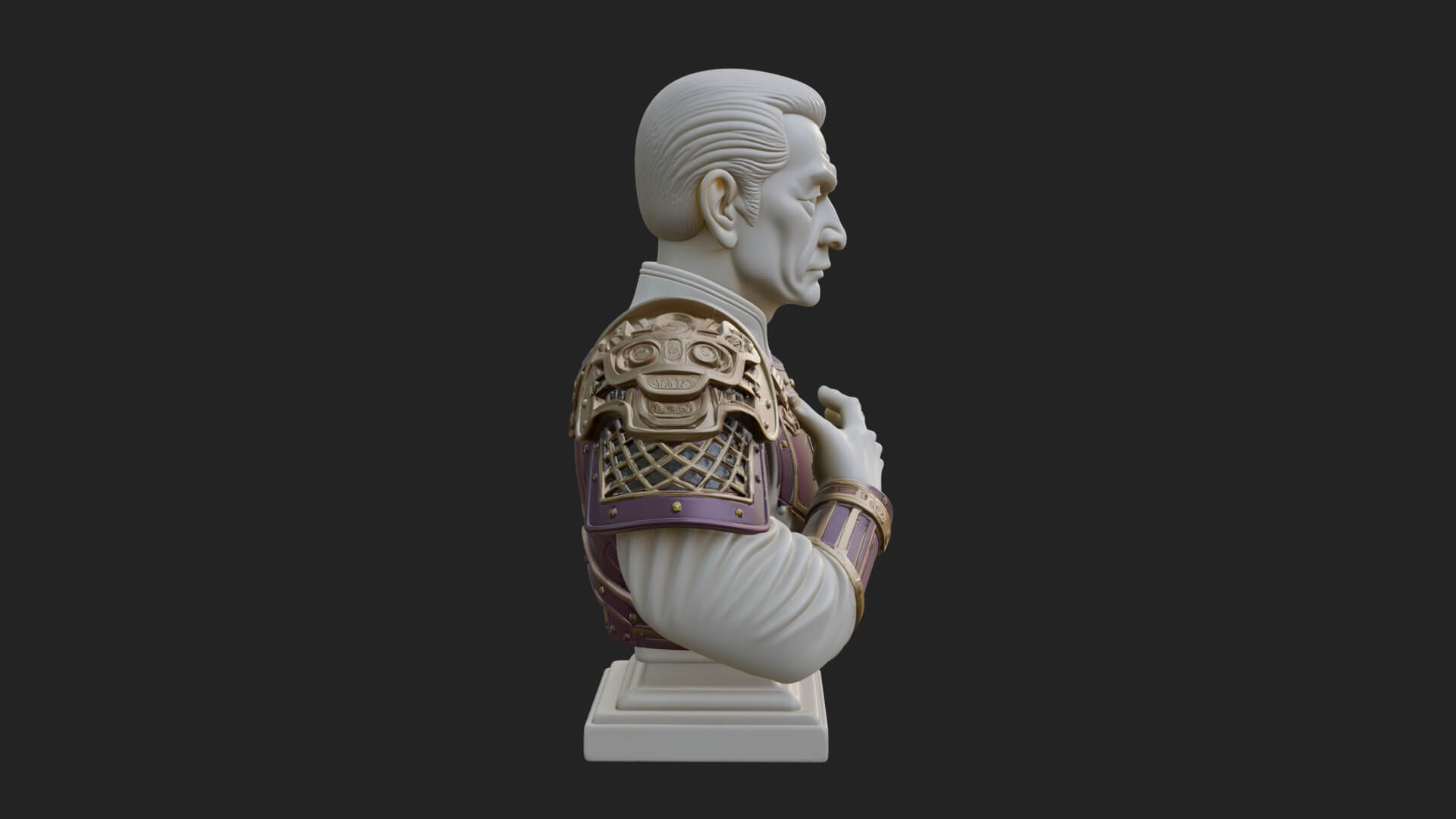 Purple Armor Elder Bust Design 3 3D Print Model 3D Model