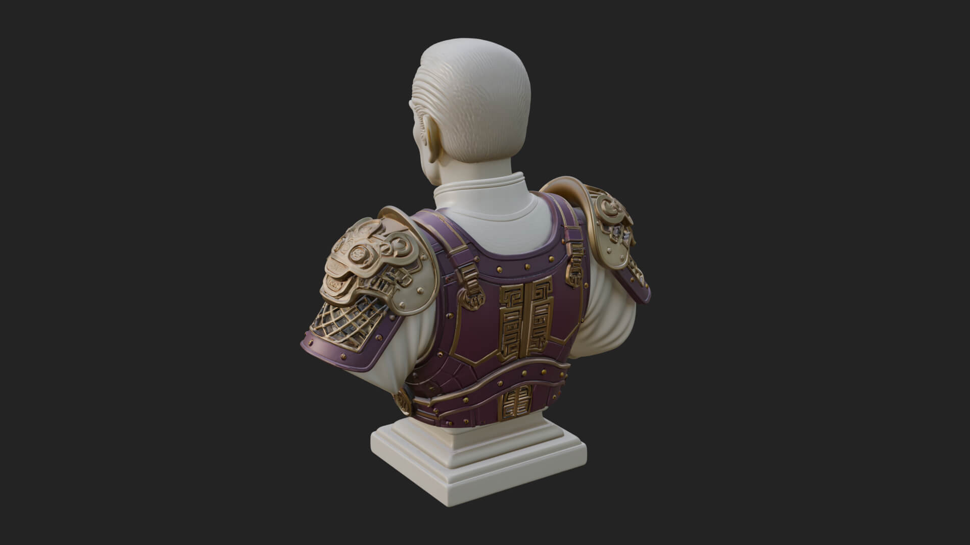 Purple Armor Elder Bust Design 3 3D Print Model 3D Model