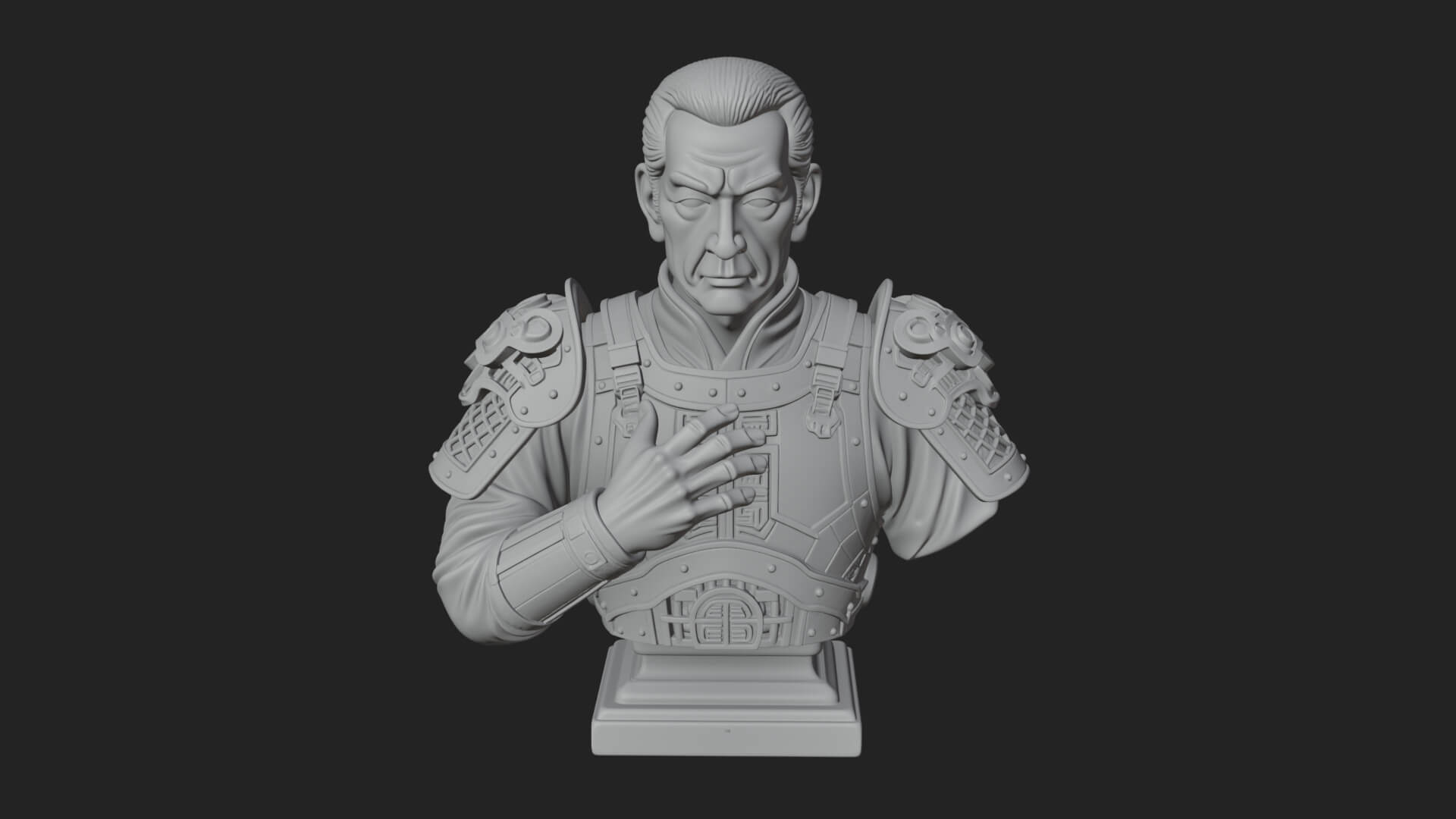 Purple Armor Elder Bust Design 3 3D Print Model 3D Model