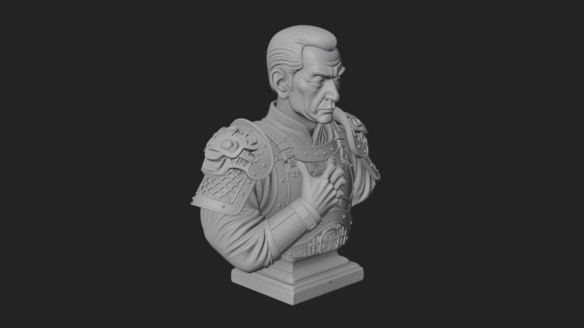 Purple Armor Elder Bust Design 3 3D Print Model 3D Model