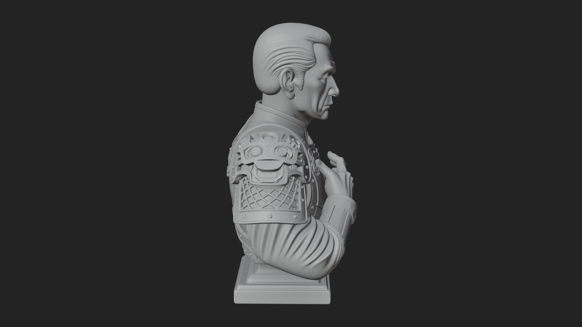 Purple Armor Elder Bust Design 3 3D Print Model 3D Model