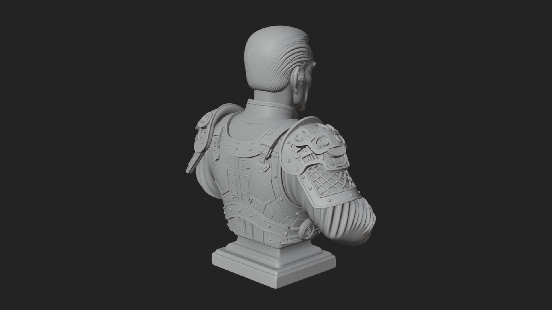 Purple Armor Elder Bust Design 3 3D Print Model 3D Model