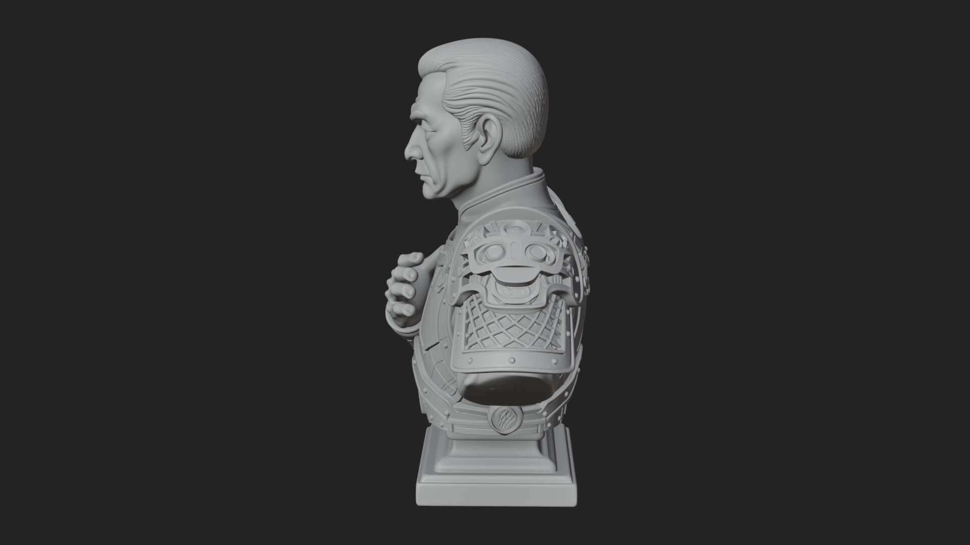 Purple Armor Elder Bust Design 3 3D Print Model 3D Model