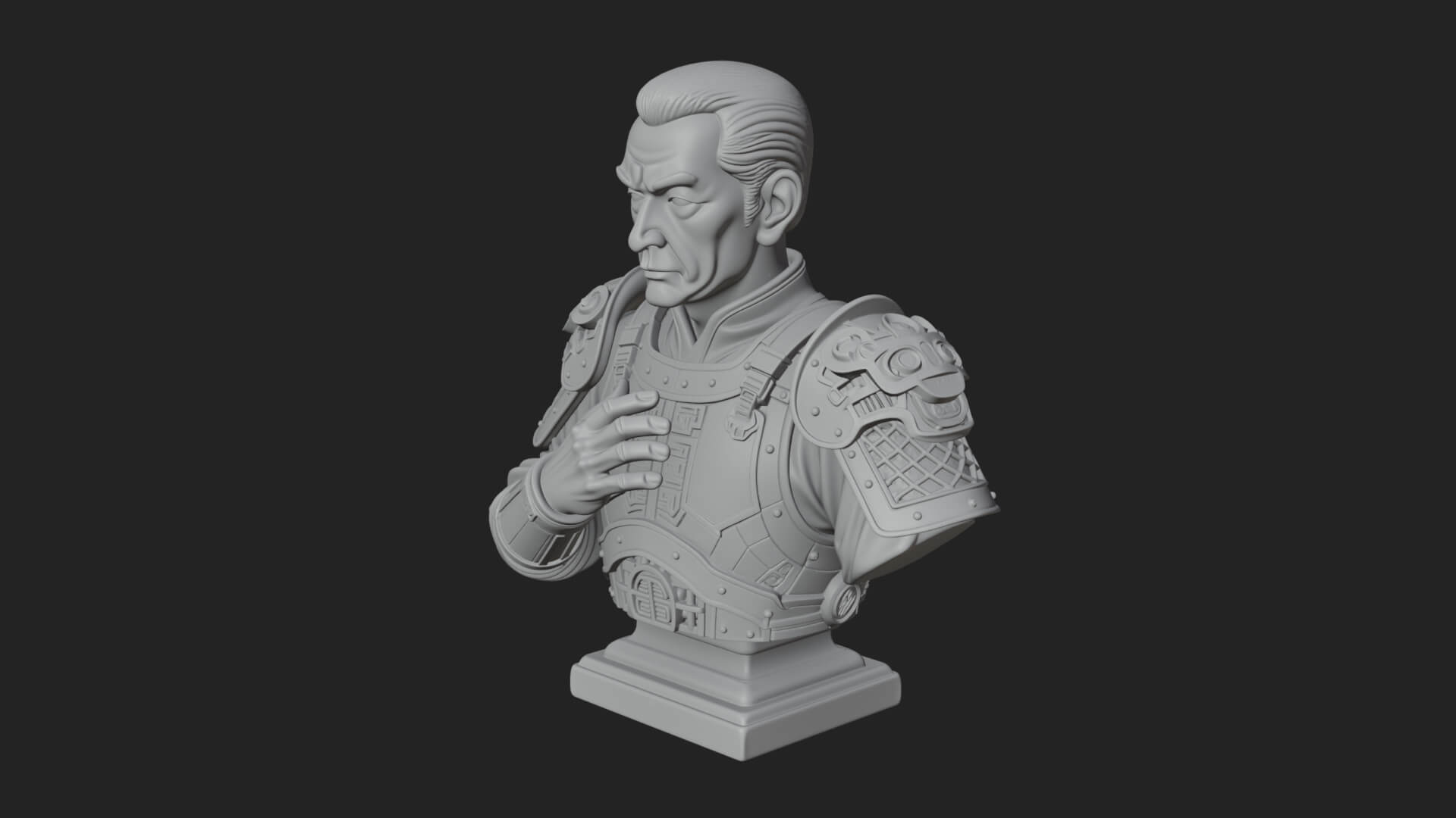Purple Armor Elder Bust Design 3 3D Print Model 3D Model